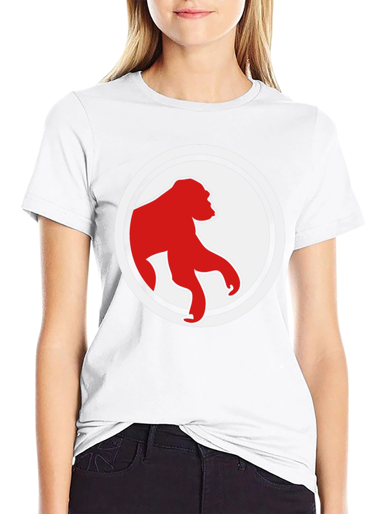 Black Red Ape Graphic Tee - Modern Black Shirt view 9