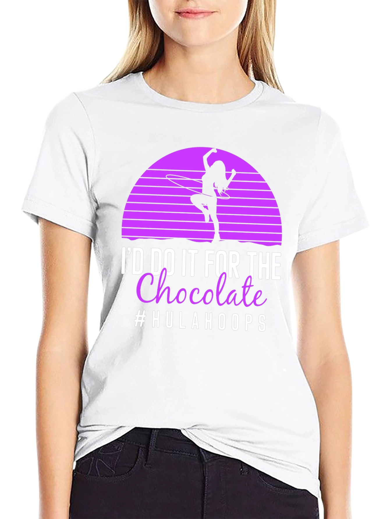 Black Hula Hoop Chocolate T-Shirt - Novelty Graphic Tee view 9