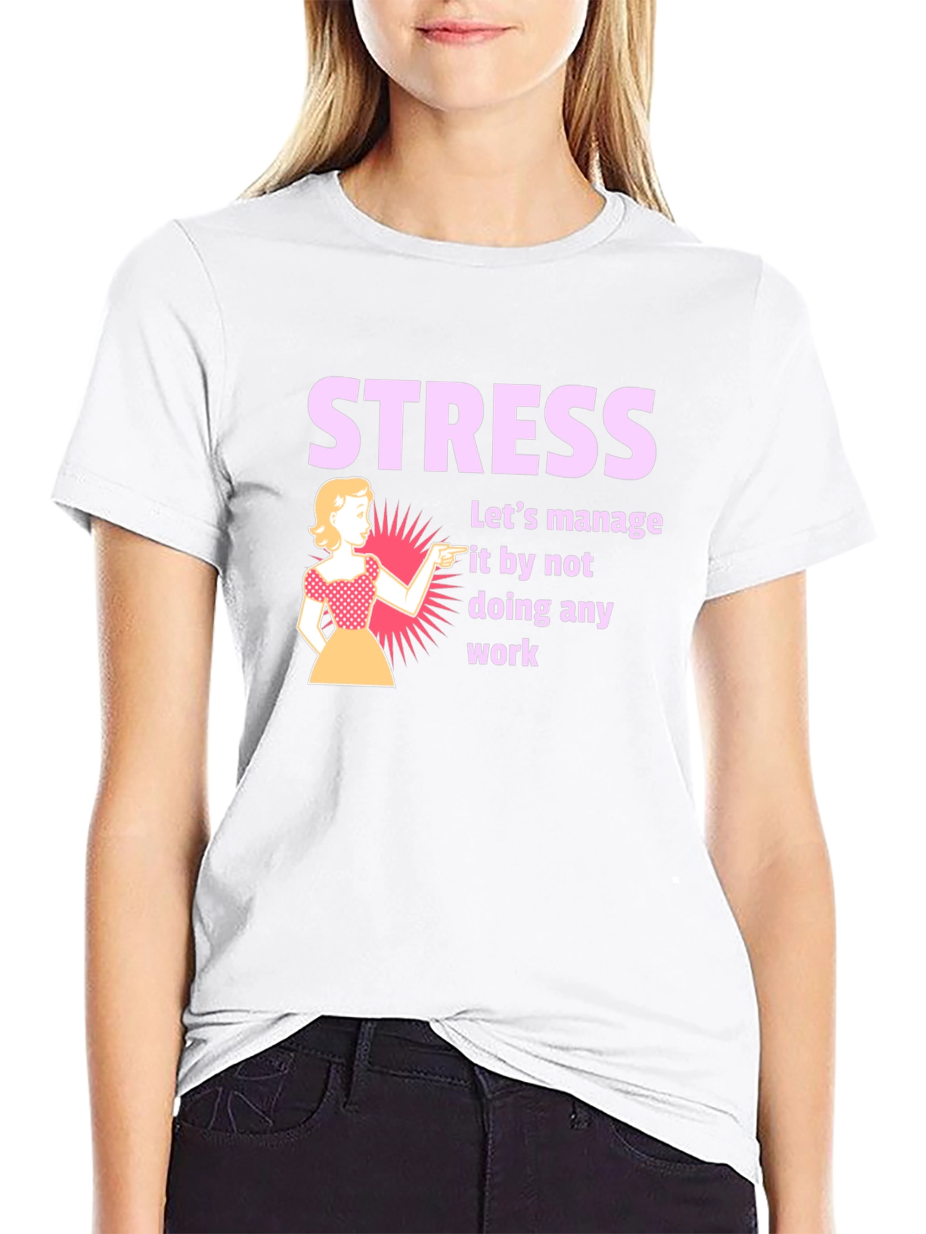 Black Stress Management T-Shirt: Funny Work Humor Tee view 9