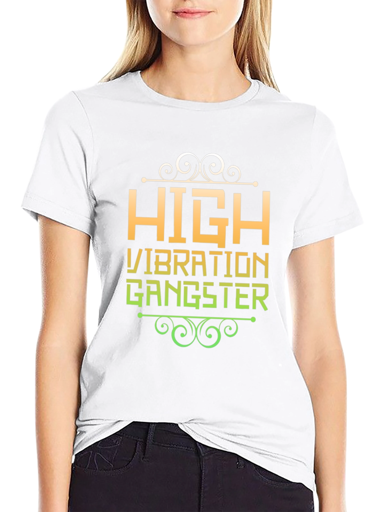 Black High Vibration Gangster Graphic Tee view 9