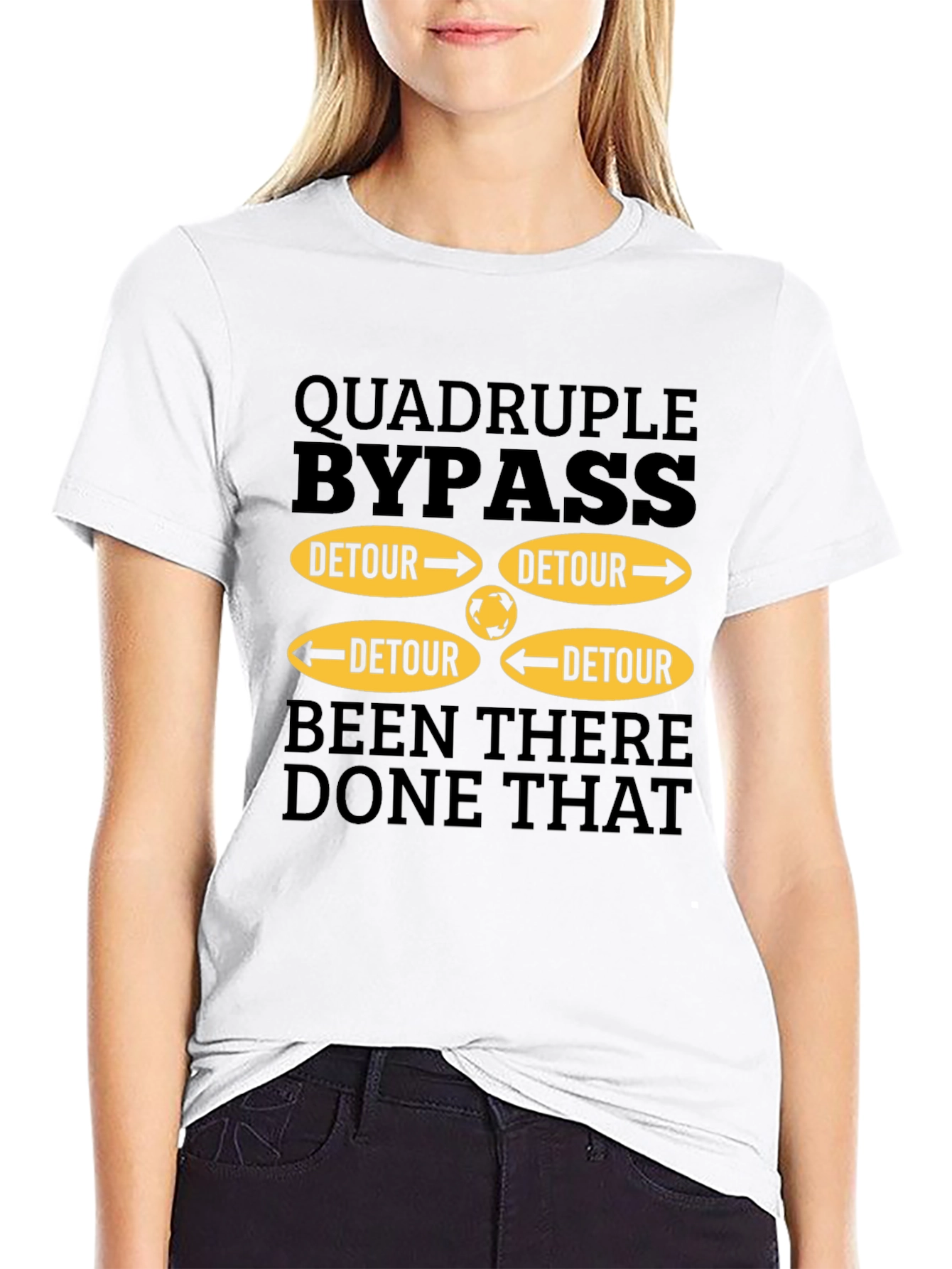 Black Quadruple Bypass Detour T-Shirt - Been There, Done That Tee view 9