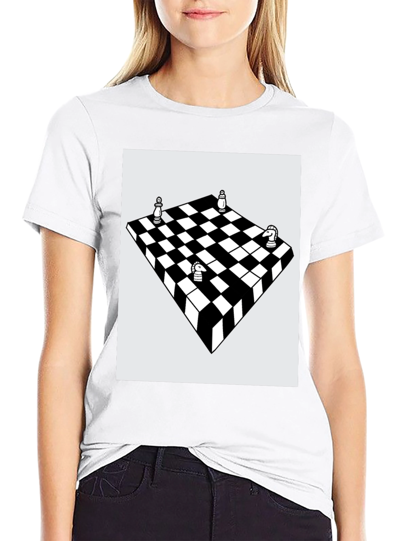 Black Chess Board Graphic Tee - Stylish Casual Wear view 9