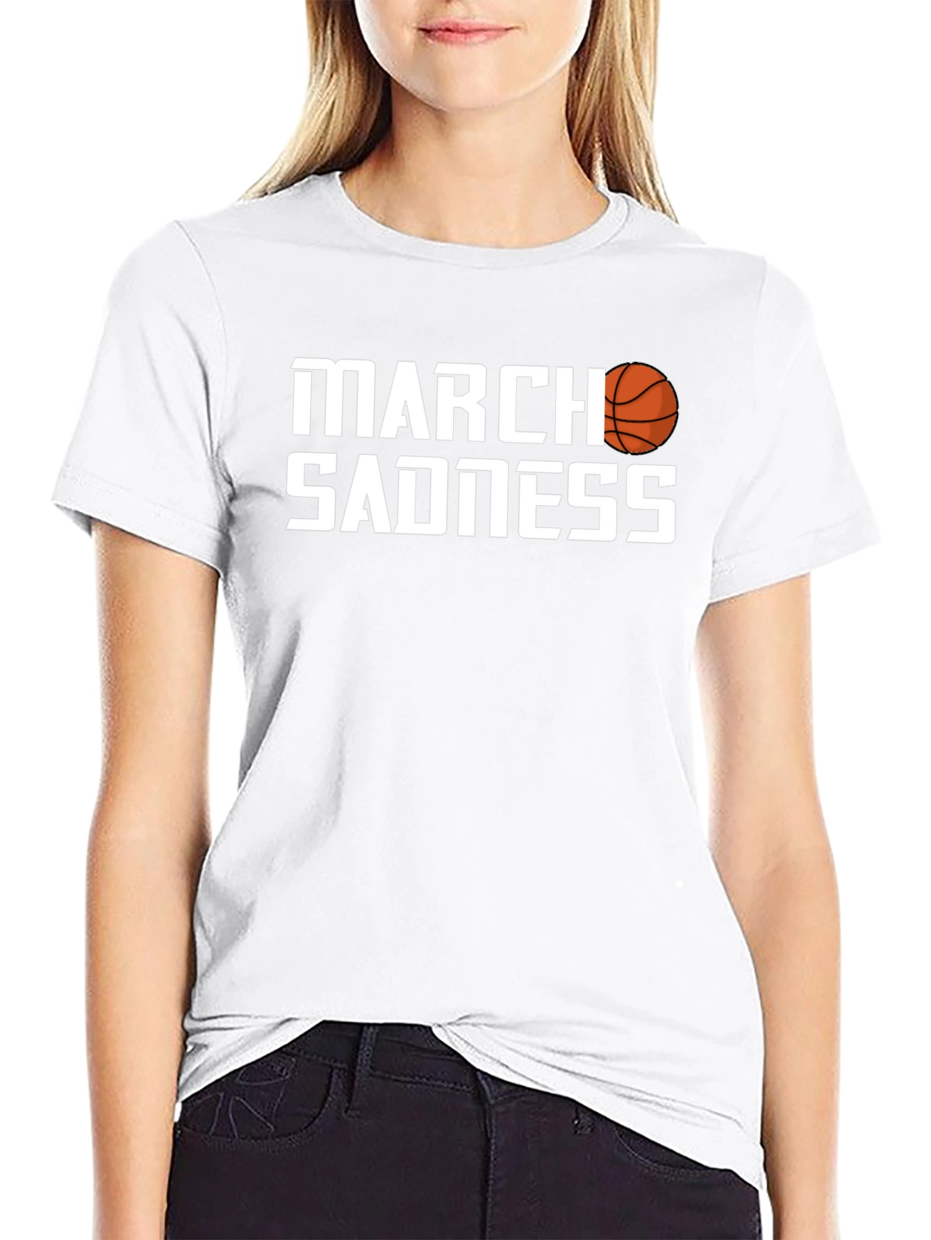 Black March Sadness Graphic Tee - Basketball Fan T-Shirt view 9