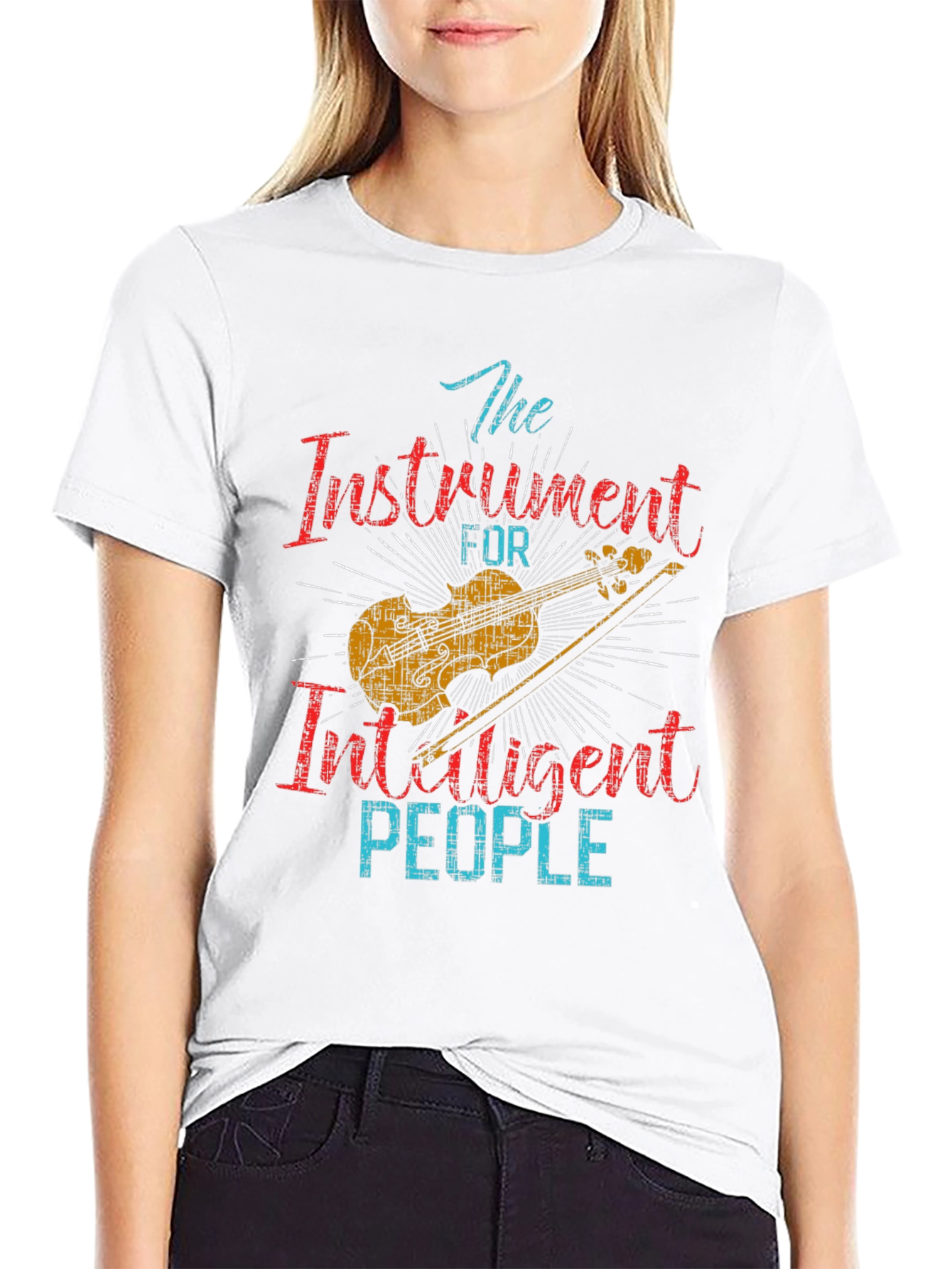 Black Instrument for Intelligent People T-Shirt view 9