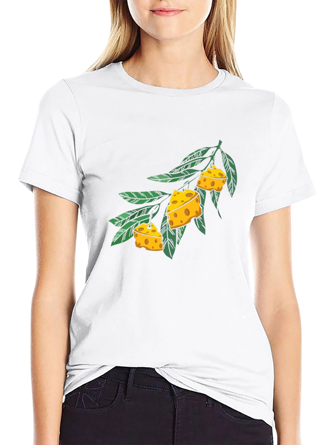 Cheese Branch Graphic Black T-Shirt - 9