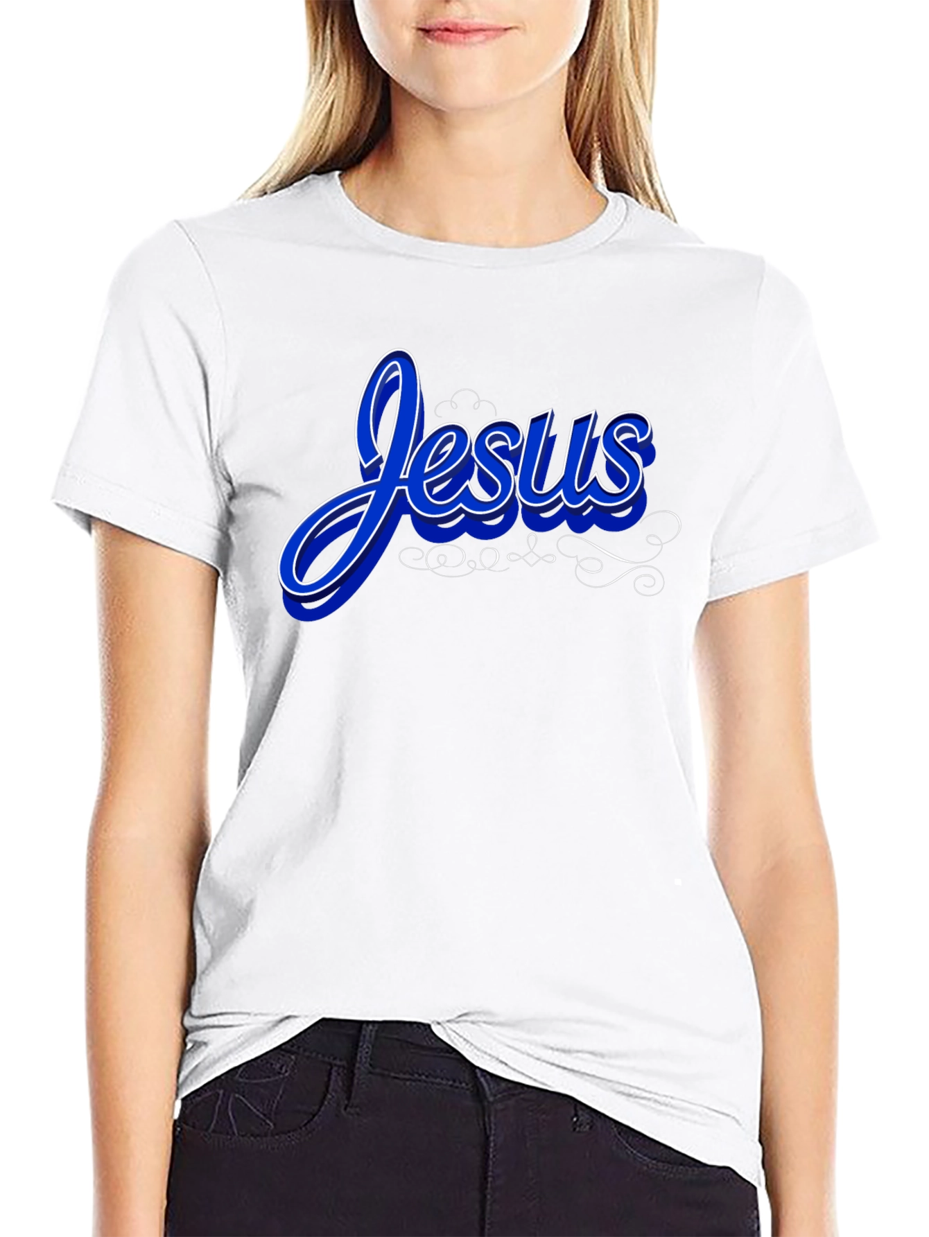 Black Jesus Graphic T-Shirt - Stylish Christian Apparel view 9