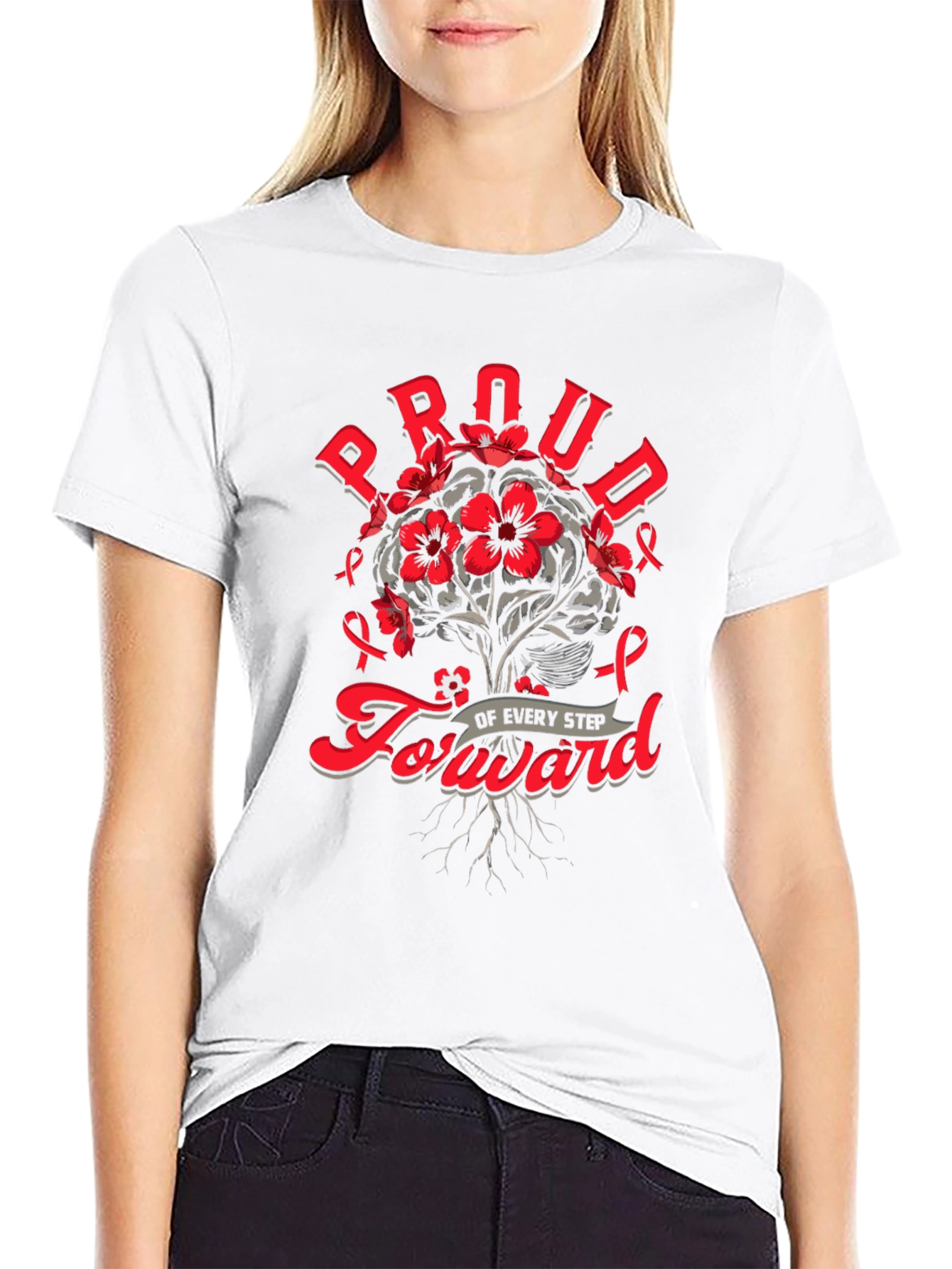 Black Proud Forward T-Shirt - Brain Cancer Awareness view 9