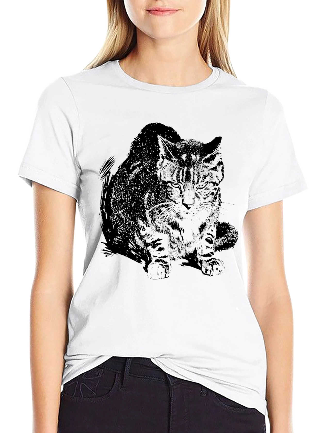 Black Black Cat Graphic T-Shirt view 9