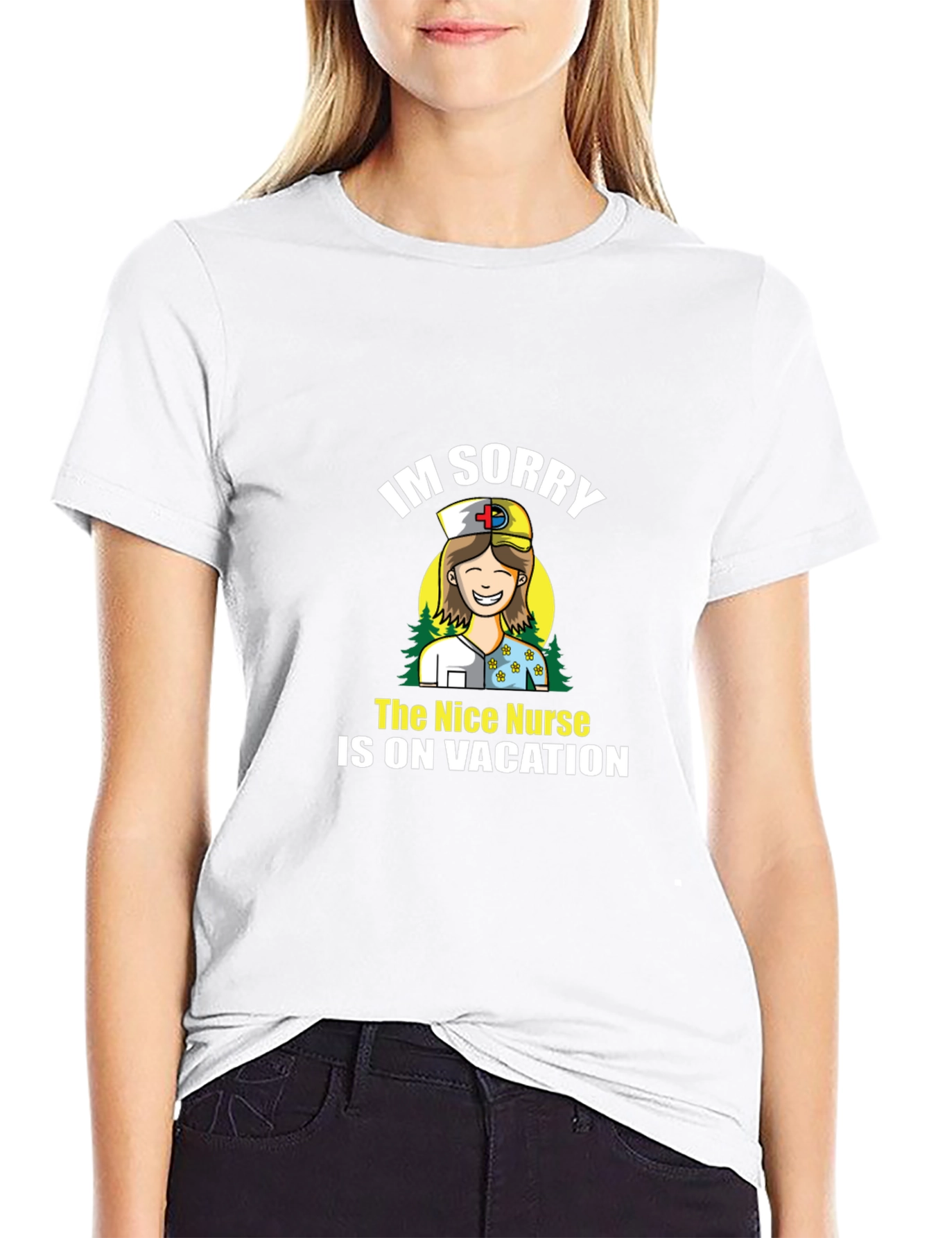 Black Funny Nurse Vacation T-Shirt view 9
