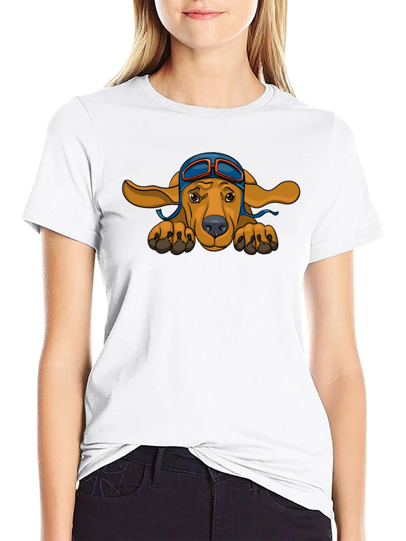 Black Pilot Dog Graphic T-Shirt - Cute & Stylish view 9