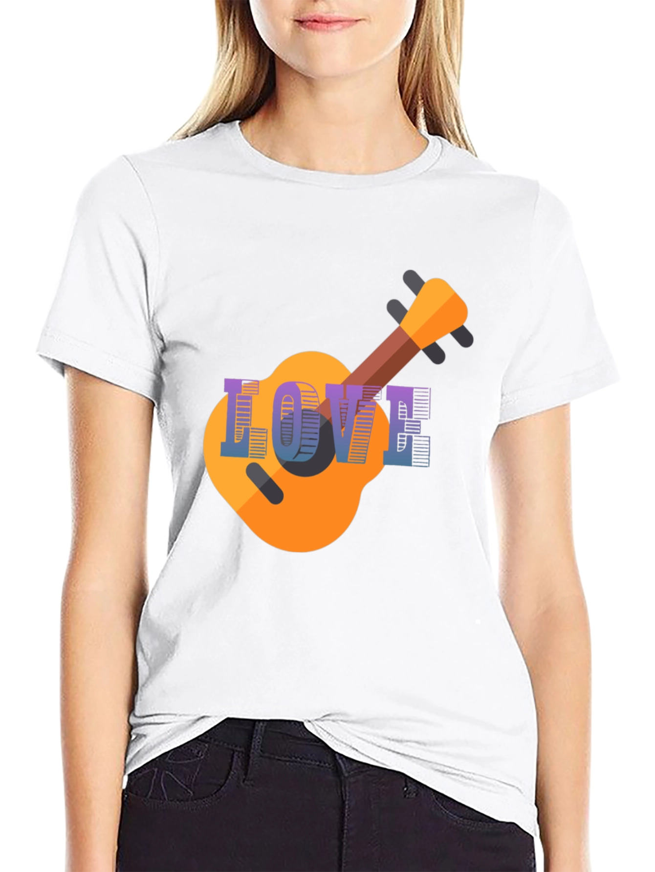 Black Love Guitar T-Shirt - Music Lover Tee view 9