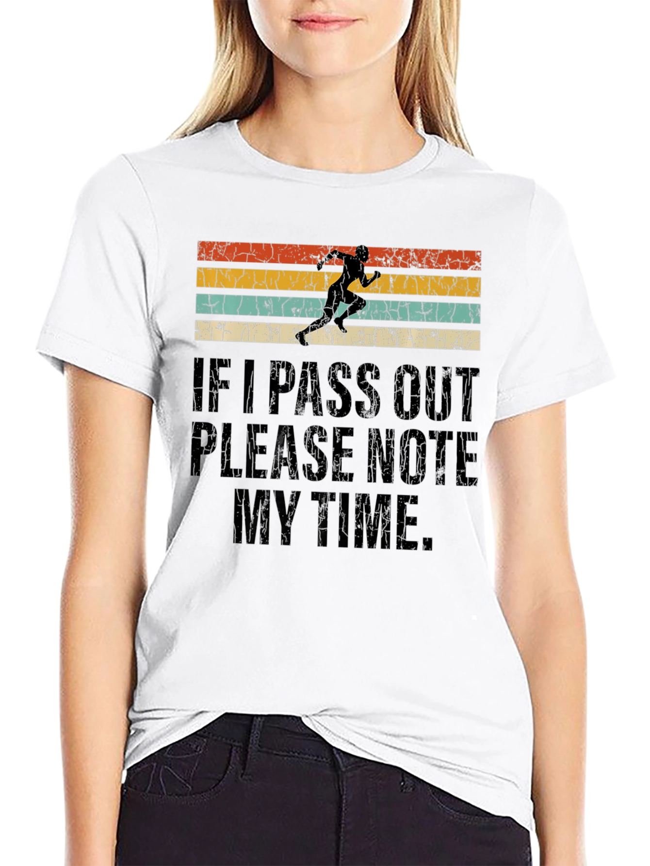 Black Funny Runner's T-Shirt - Note My Time view 9