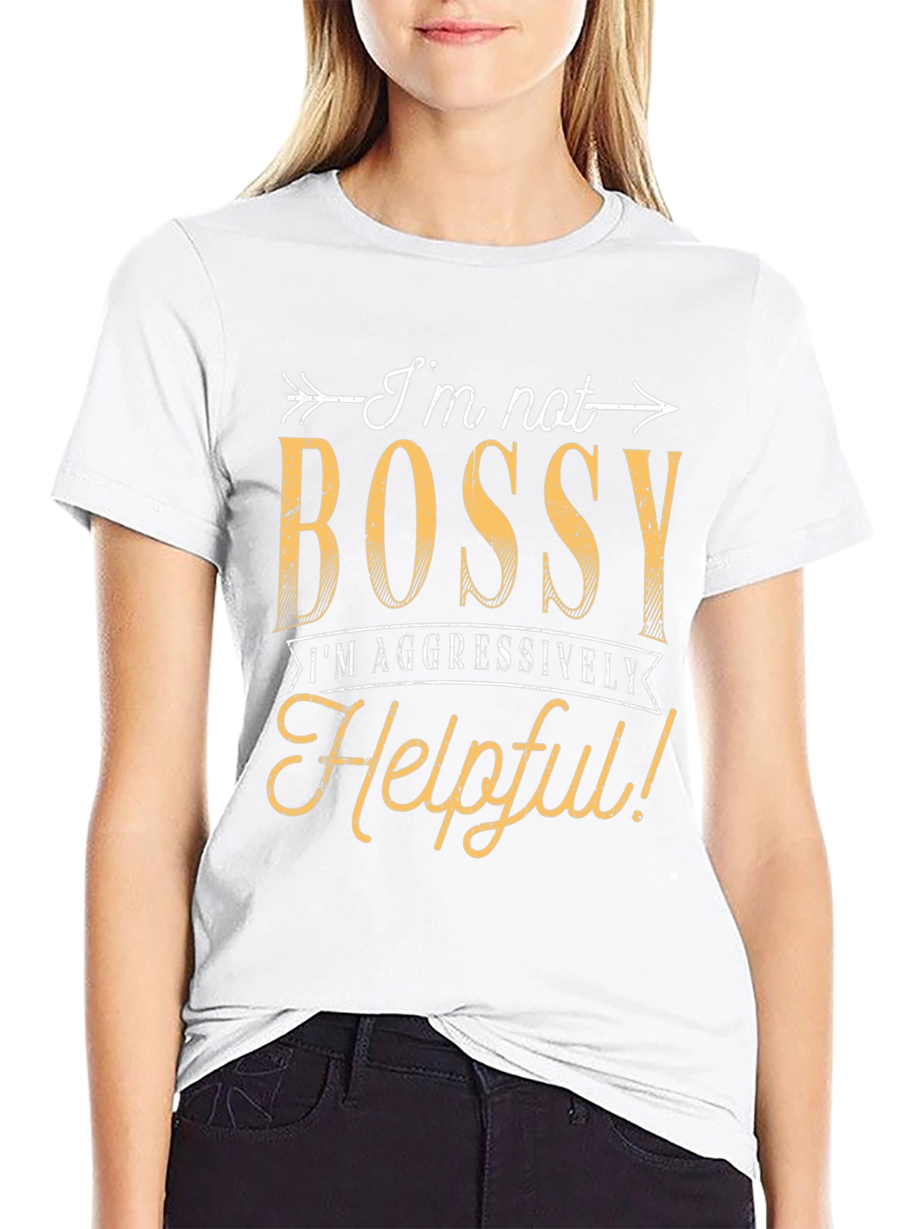 Black Funny "I'm Not Bossy" Graphic T-Shirt view 9