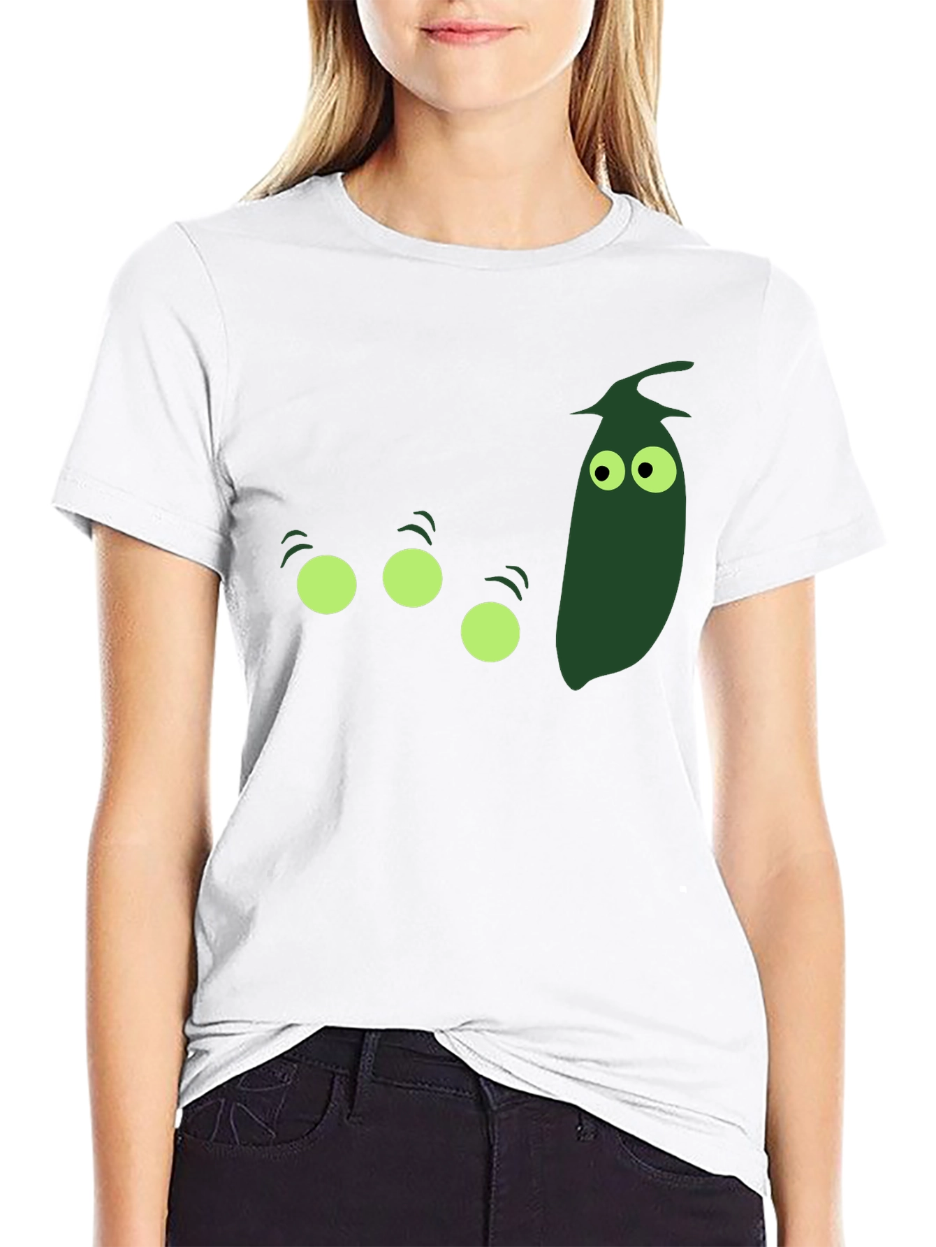 Black Funny Pea Pod T-Shirt - Men's Black Graphic Tee view 9