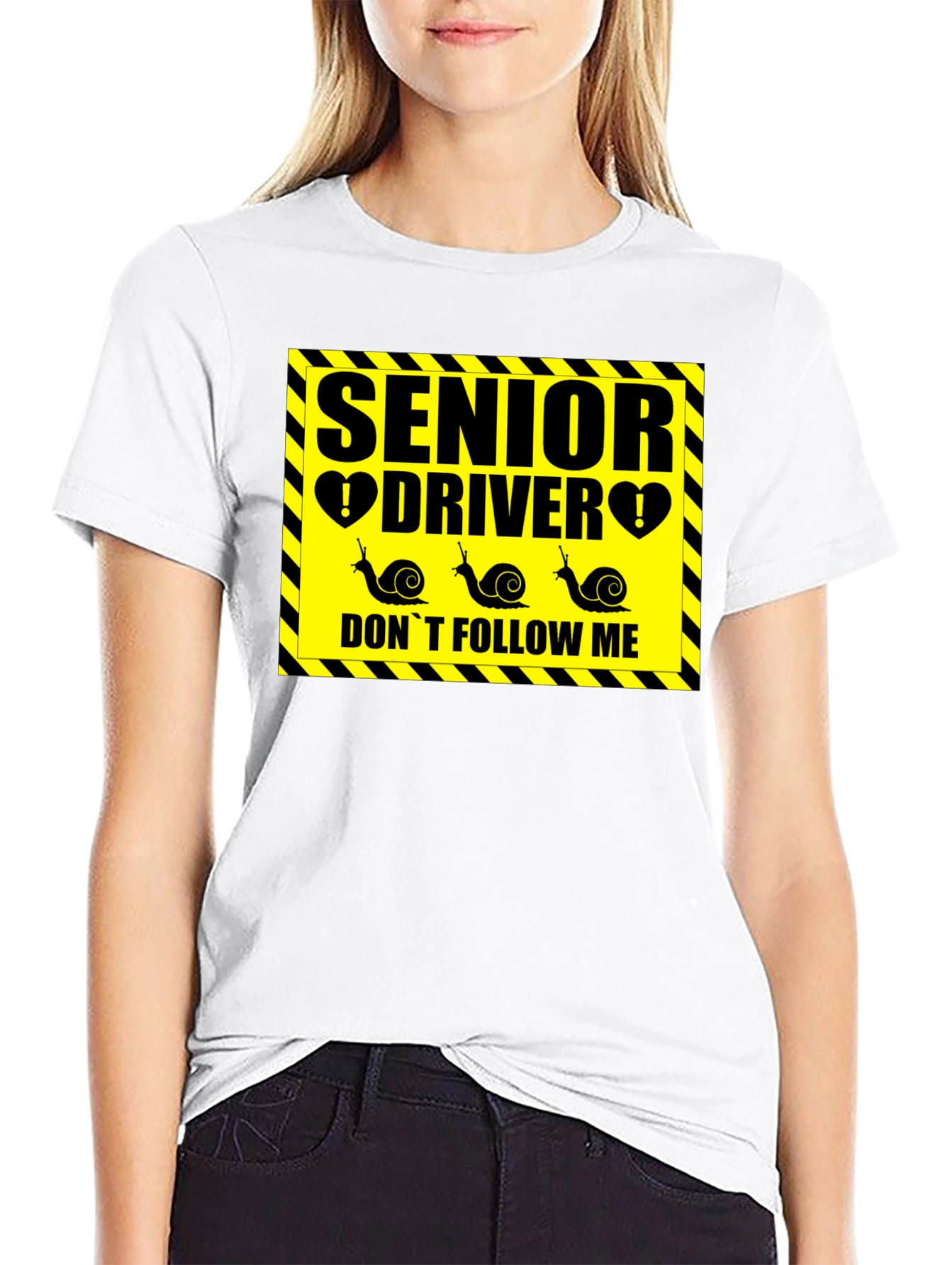 Black Senior Driver Funny Snail Graphic Novelty T-Shirt view 9