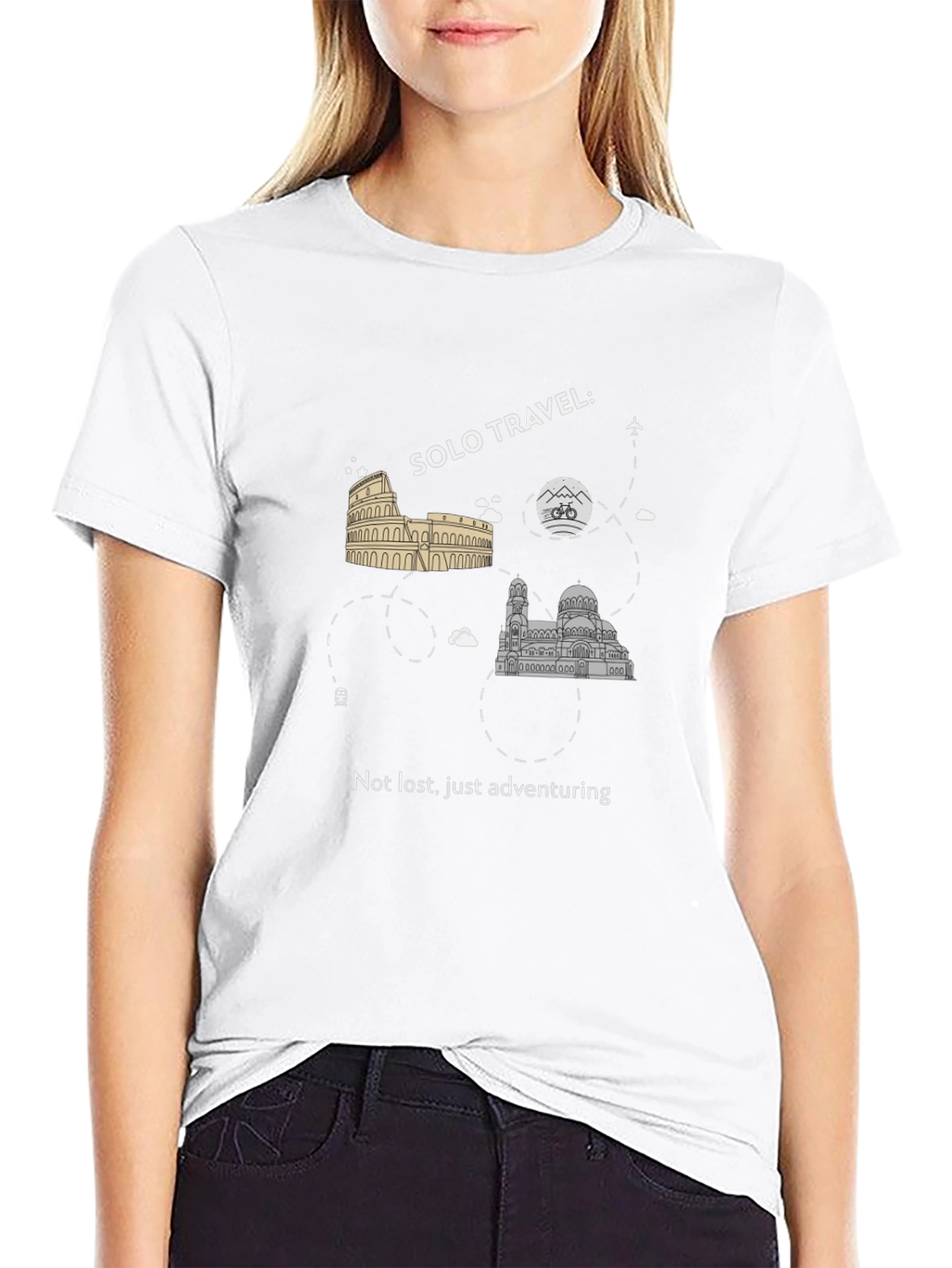 Black Solo Travel Adventure T-Shirt view 9