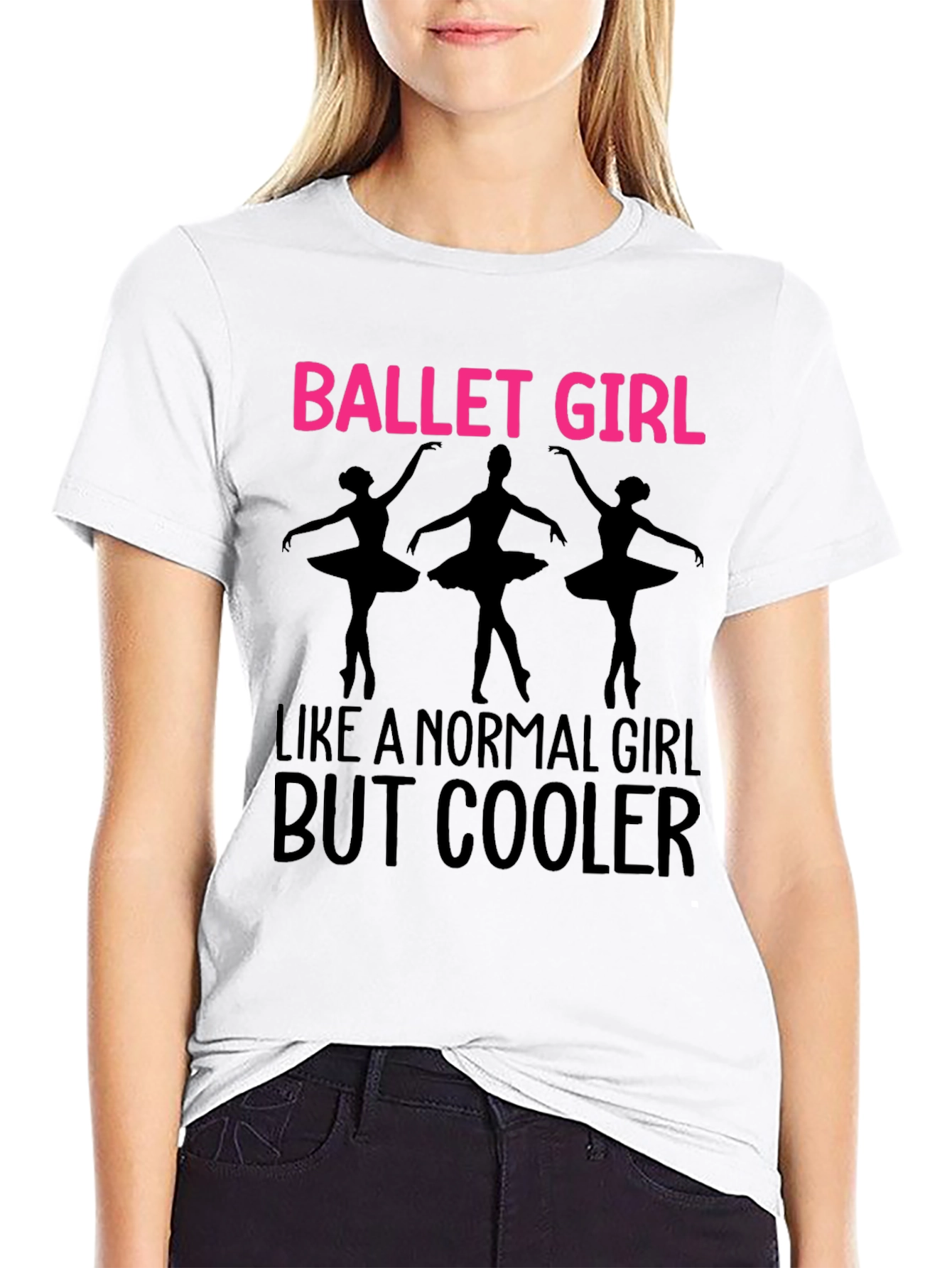 Black Ballet Girl T-Shirt - Dance Lover Tee view 9