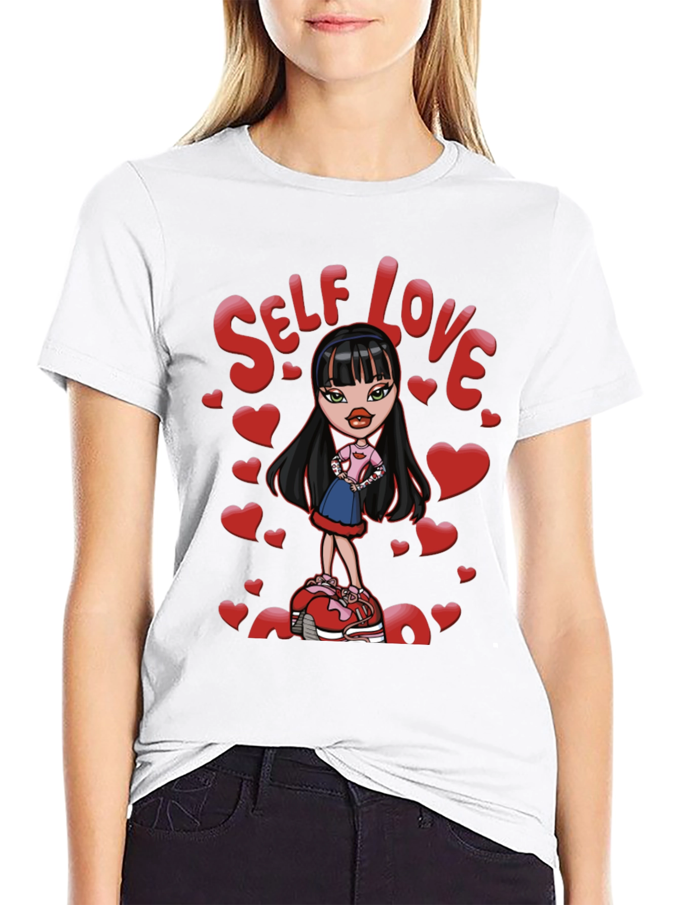 Black Self Love Bratz Doll Graphic T-Shirt view 9