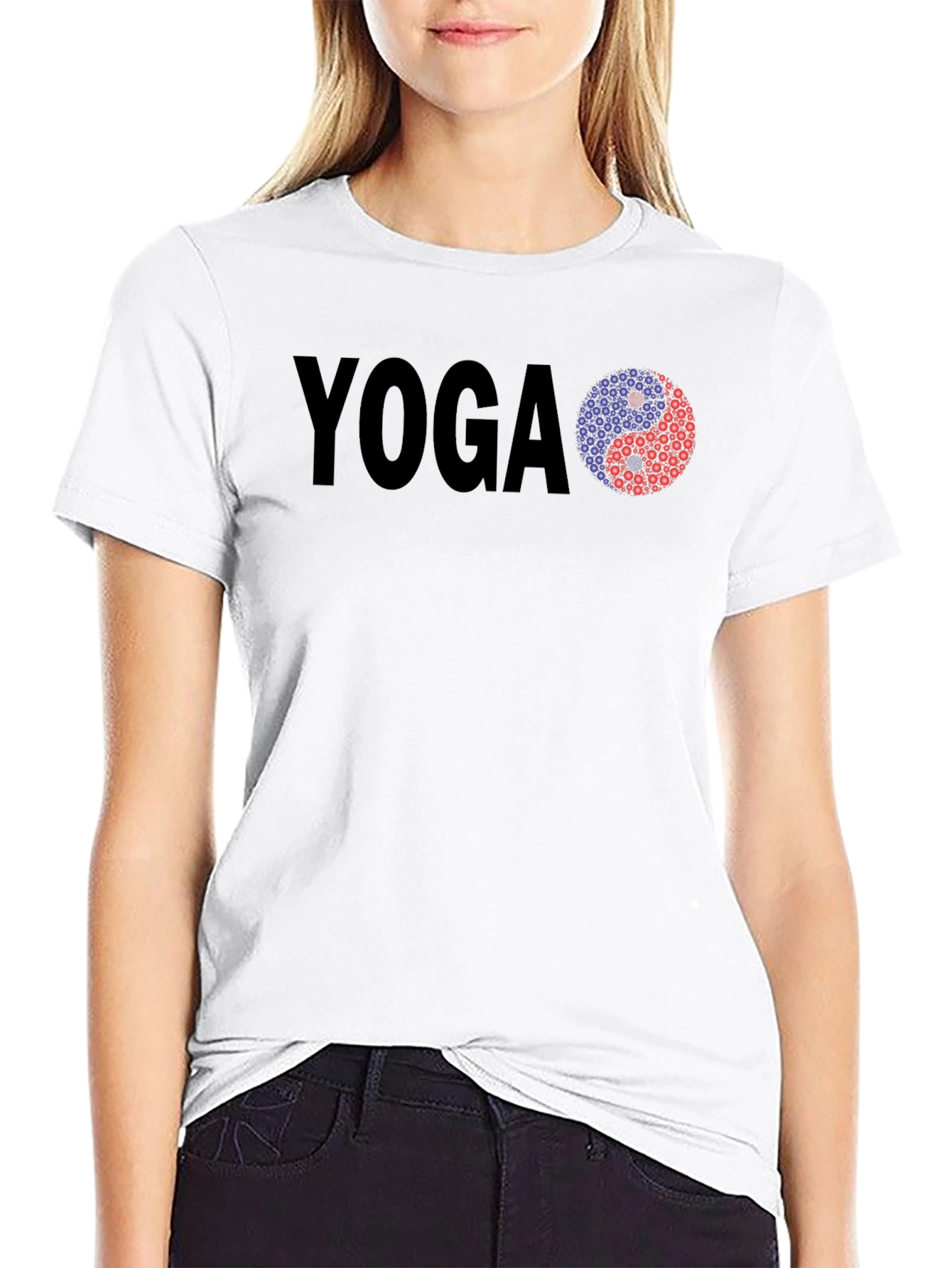 Black Yoga Yin Yang T-Shirt - Relaxed Fit view 9