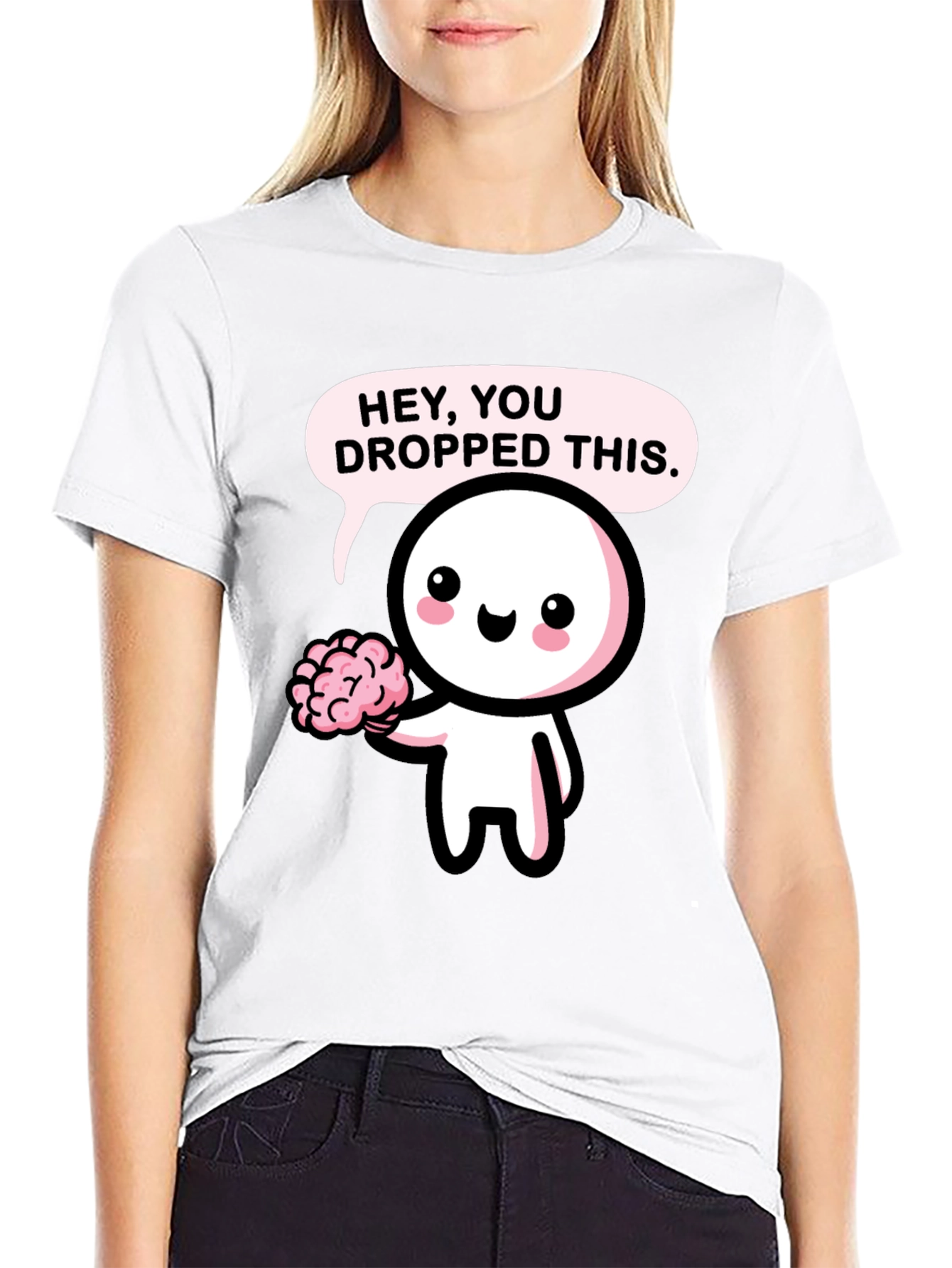 Black Hey You Dropped This Brain T-Shirt view 9