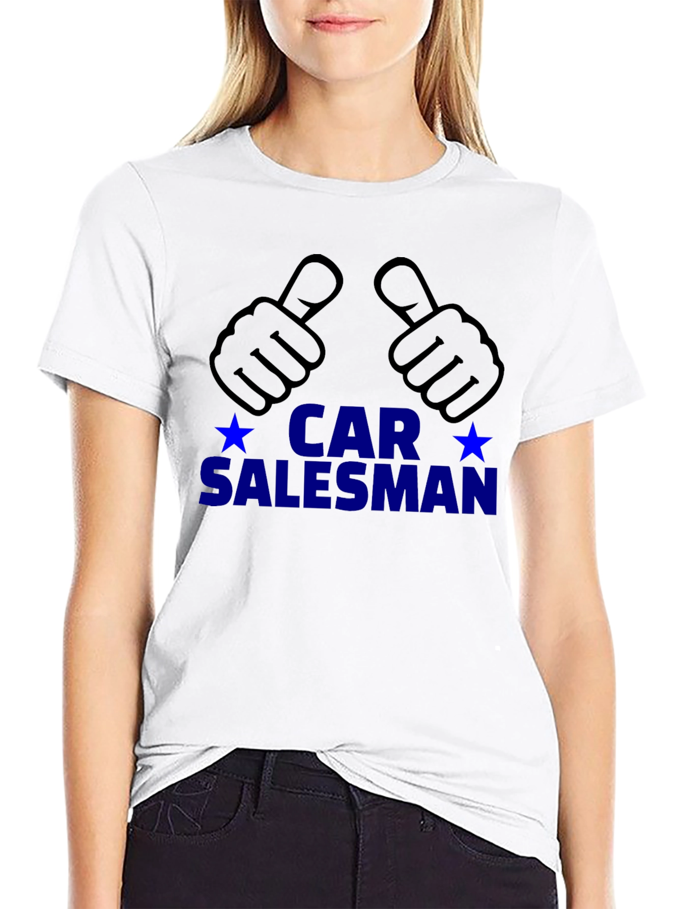 Black Car Salesman T-Shirt - Thumbs Up Design view 9