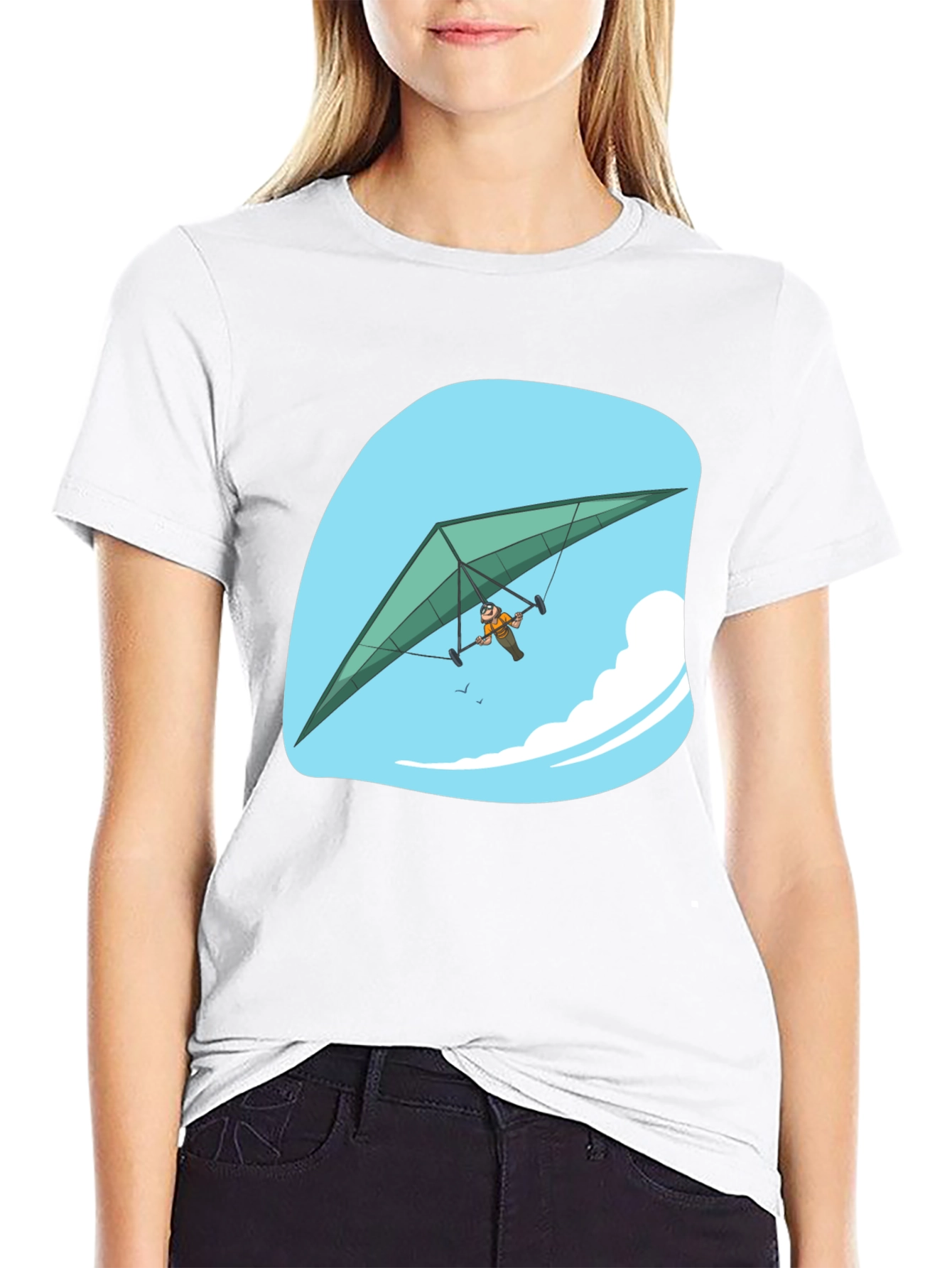 Black Hang Glider T-Shirt, Sky Adventure Tee view 9