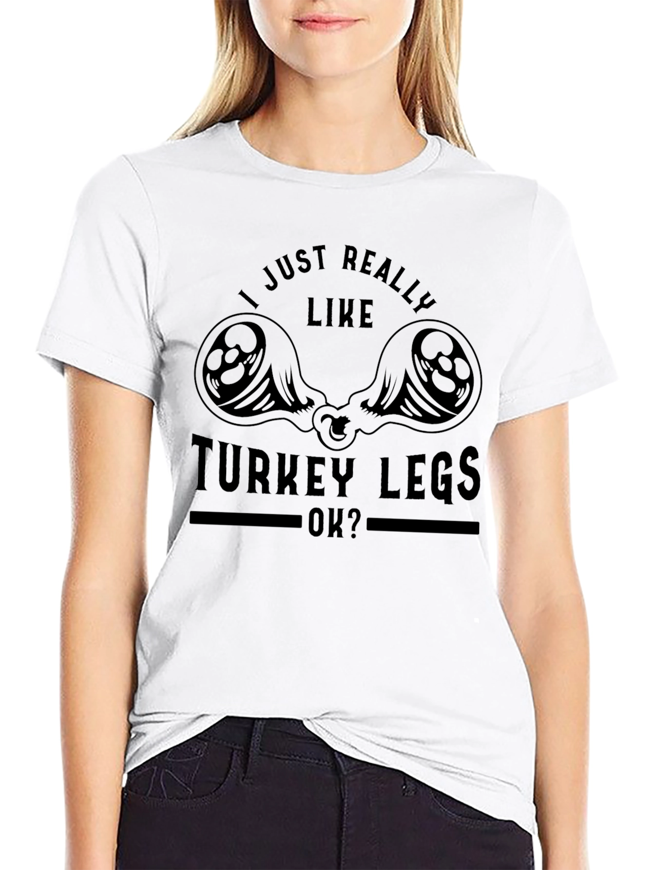 Black I Just Really Like Turkey Legs T-Shirt - Funny Thanksgiving Tee view 9