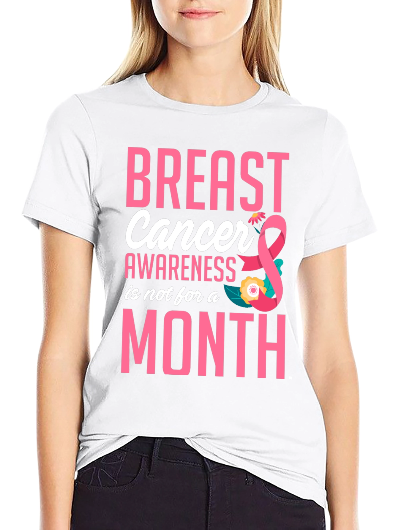 Black Breast Cancer Awareness T-Shirt view 9