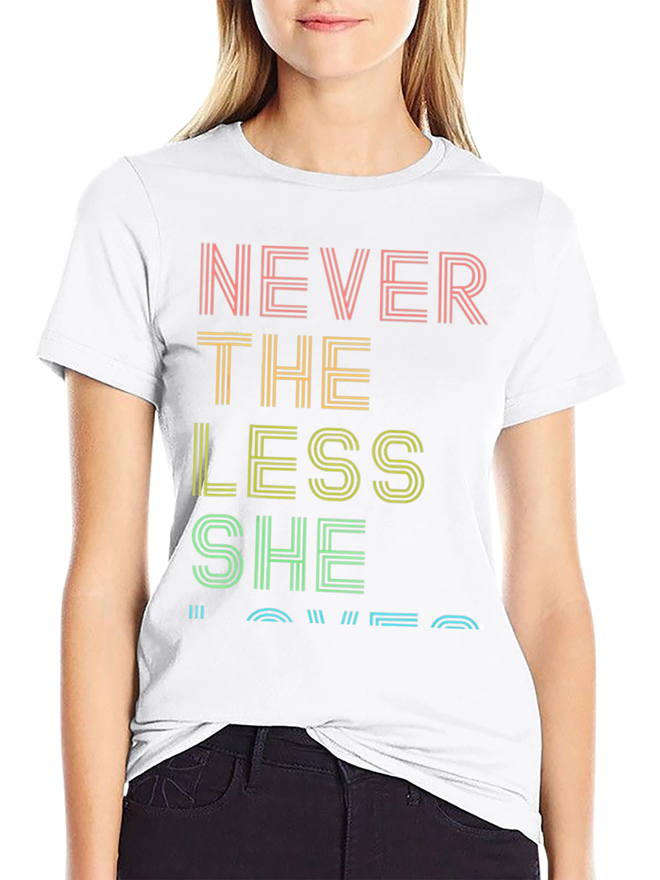 Black Never the Less She Loved Graphic Tee view 9