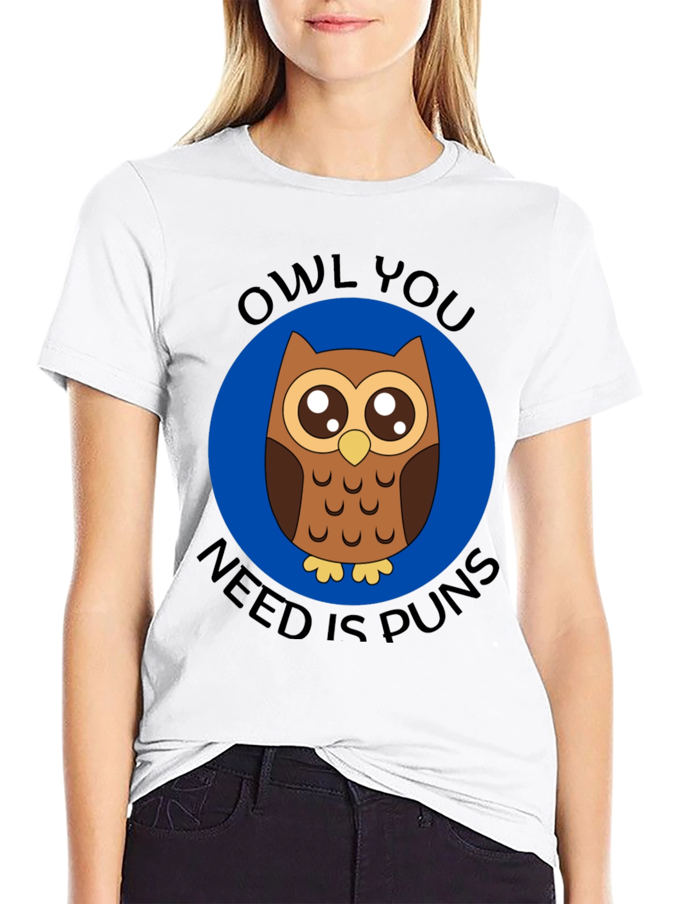 Black Owl You Need Is Puns T-Shirt - Funny Animal Graphic Tee view 9