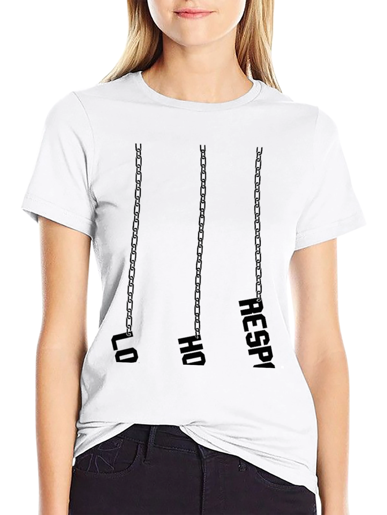 Lo Ho Respi Chain Print Black T-Shirt - 9