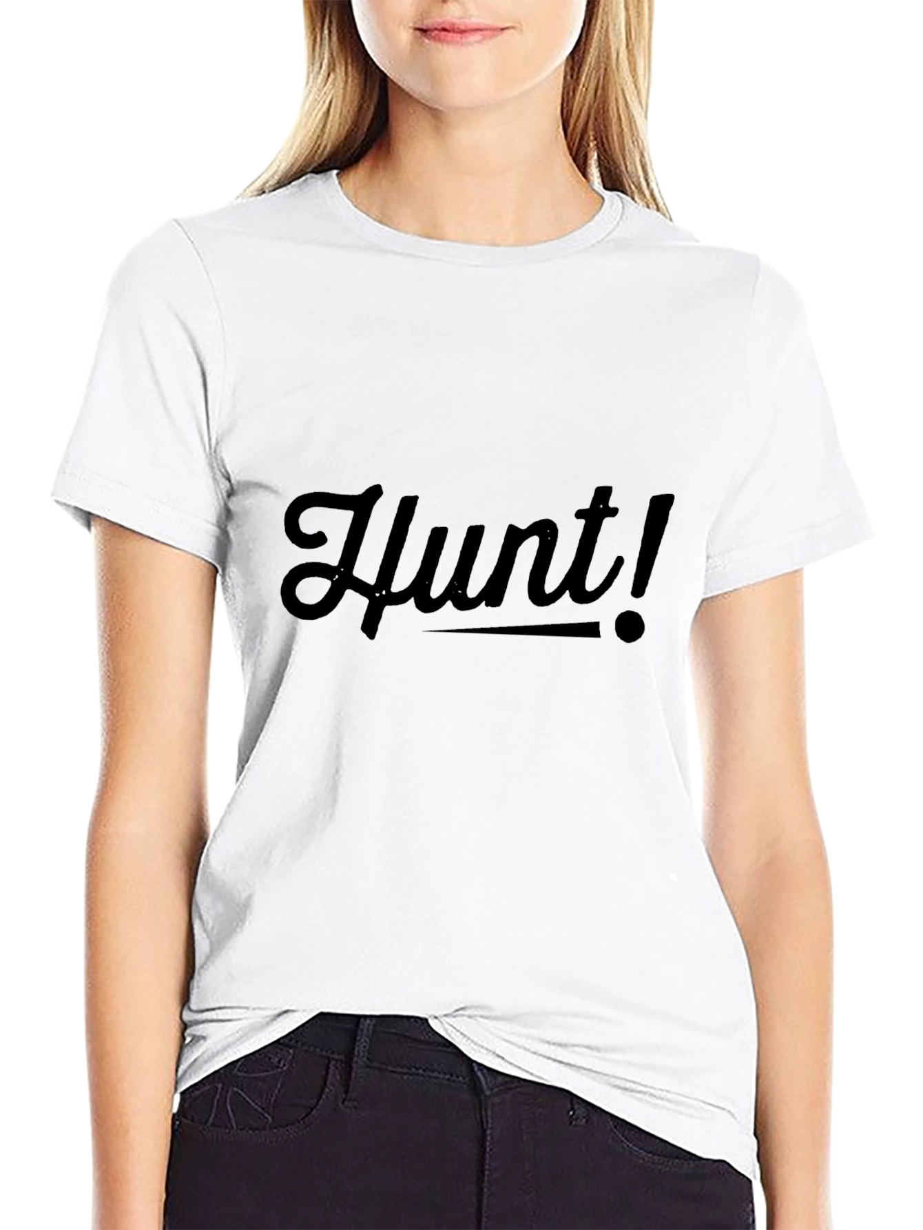 Black Hunt! Black Graphic Tee - Stylish Casual Wear view 9