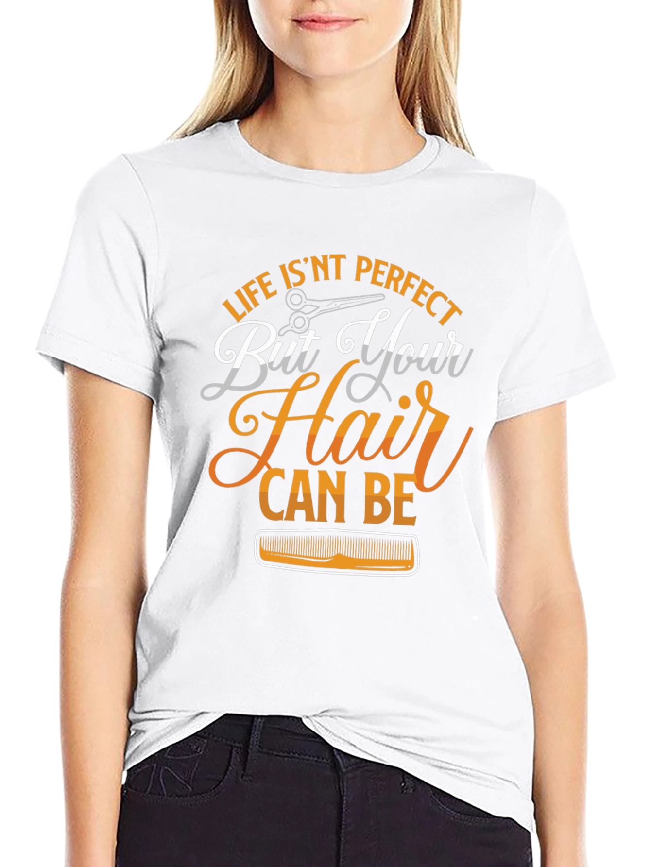 Black Life Isn't Perfect Hair Stylist T-Shirt view 9
