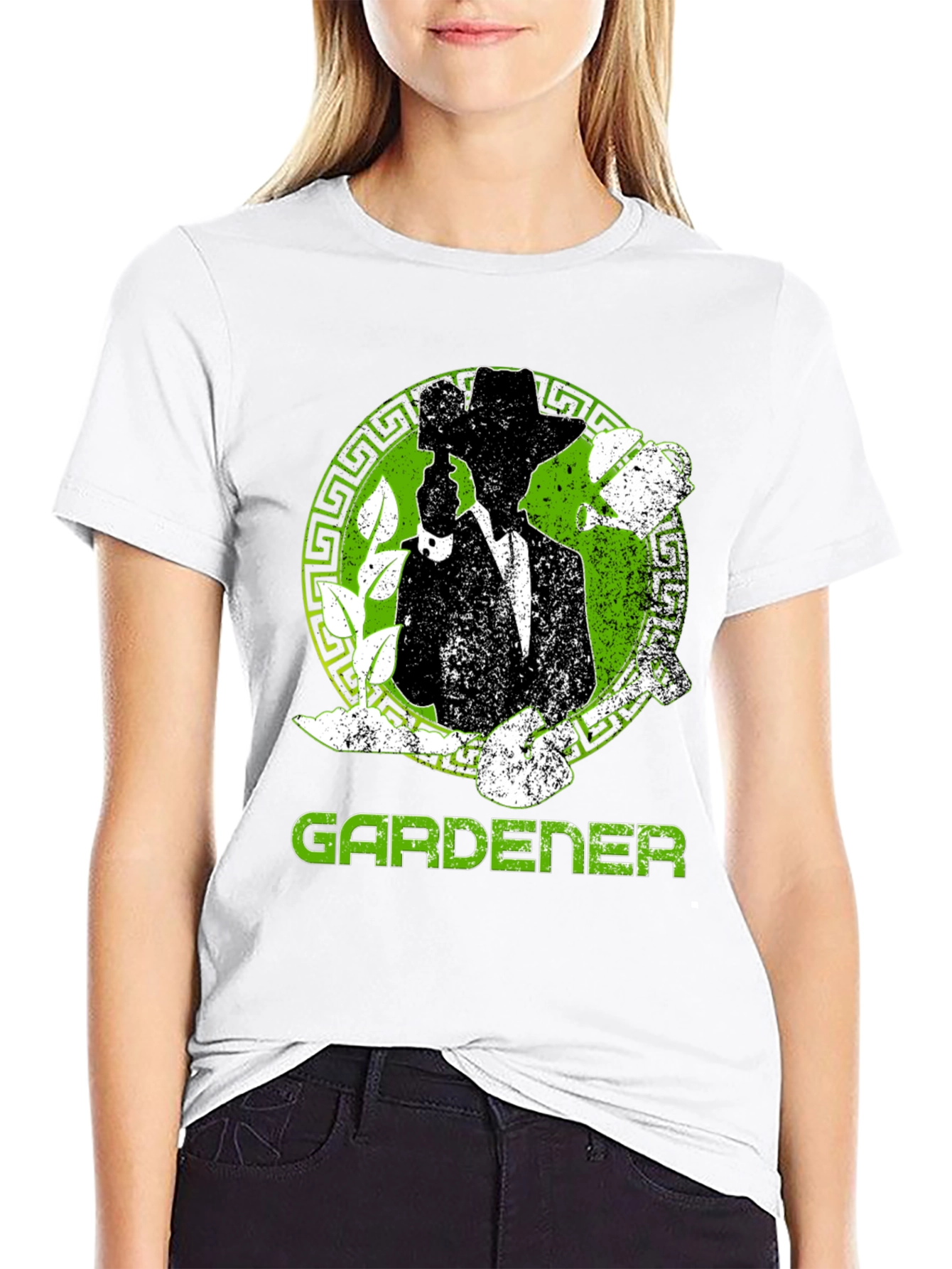 Black Gardener T-Shirt: Silhouette Design view 9
