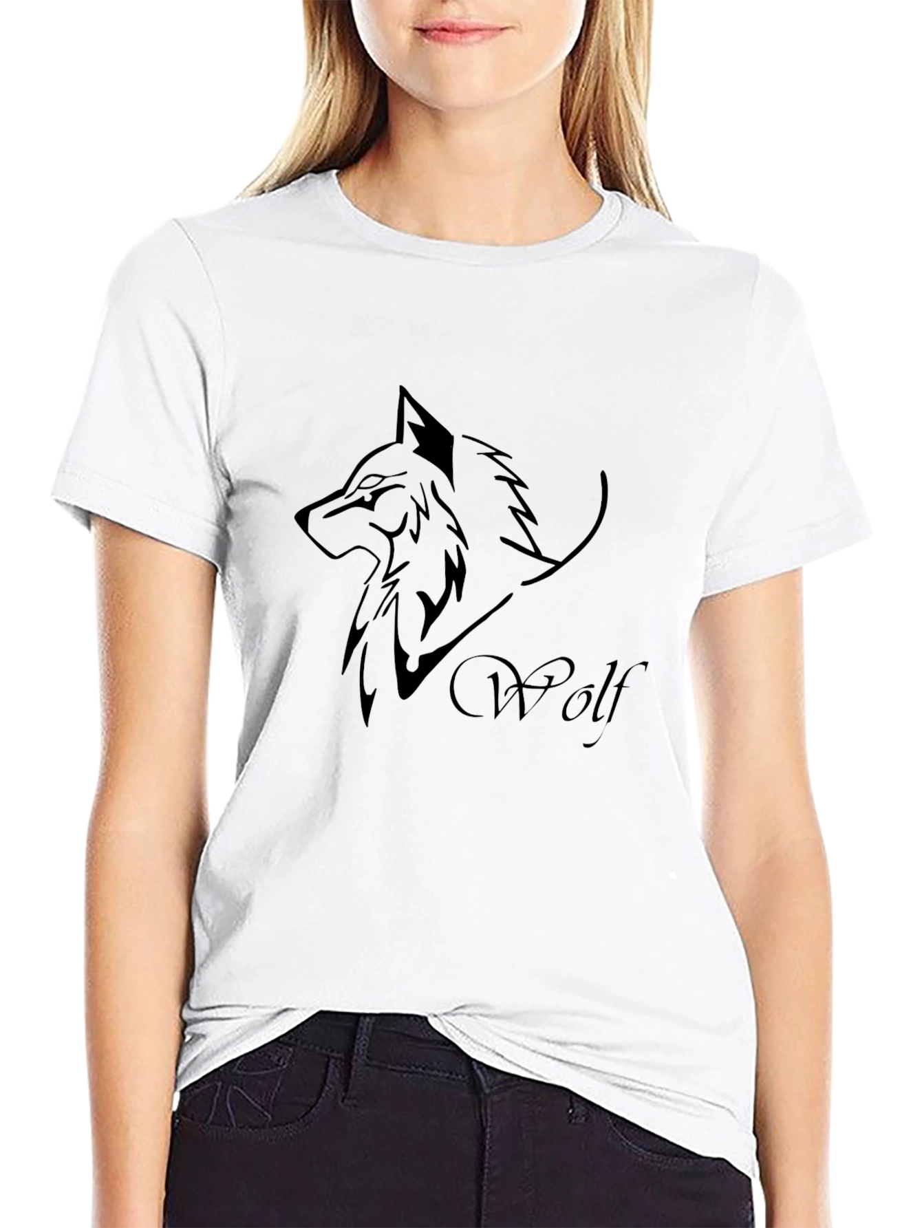 Black Black Wolf Graphic Tee - Men's Casual Shirt view 9
