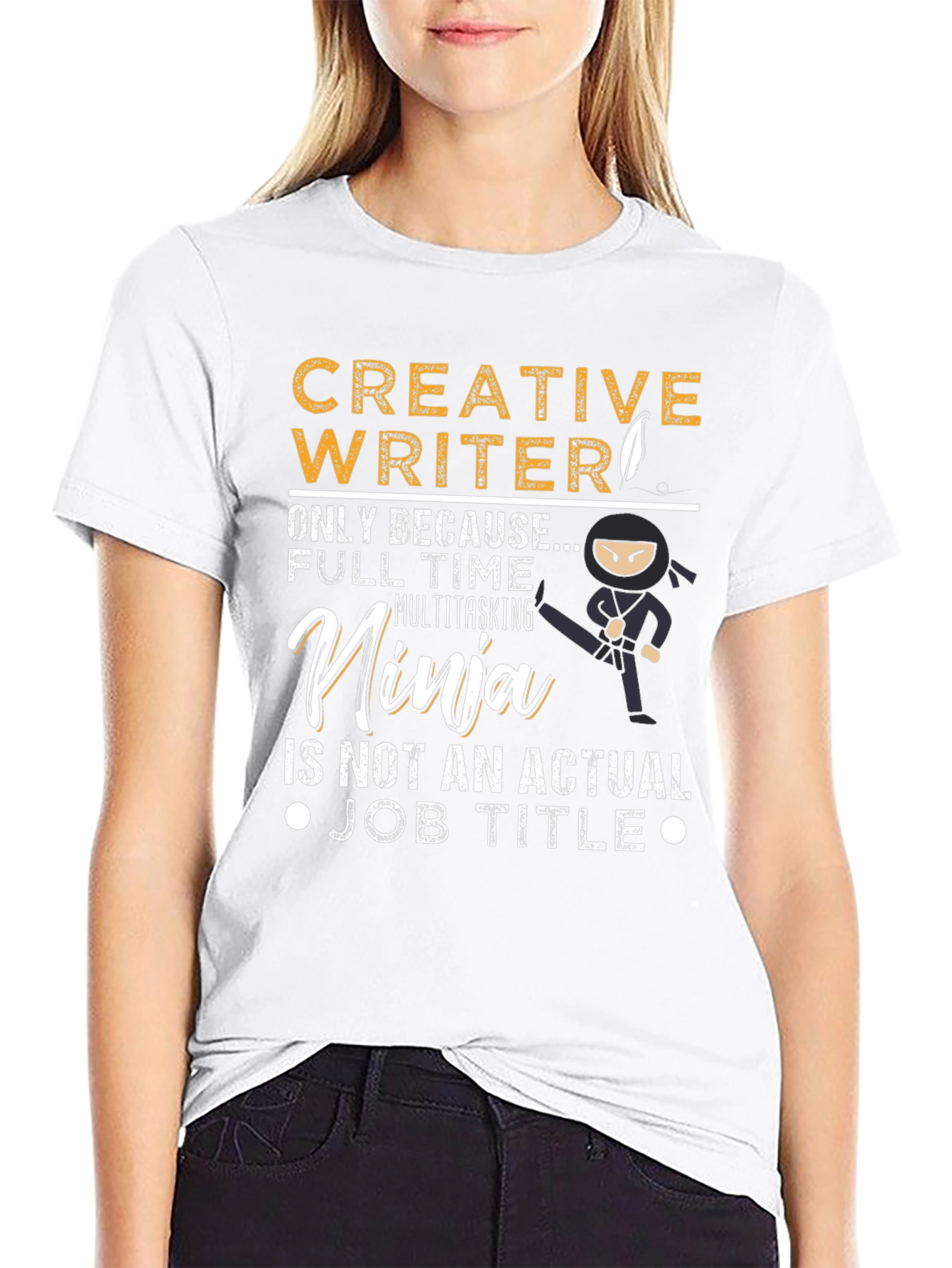 Black Creative Writer Ninja Graphic Tee view 9