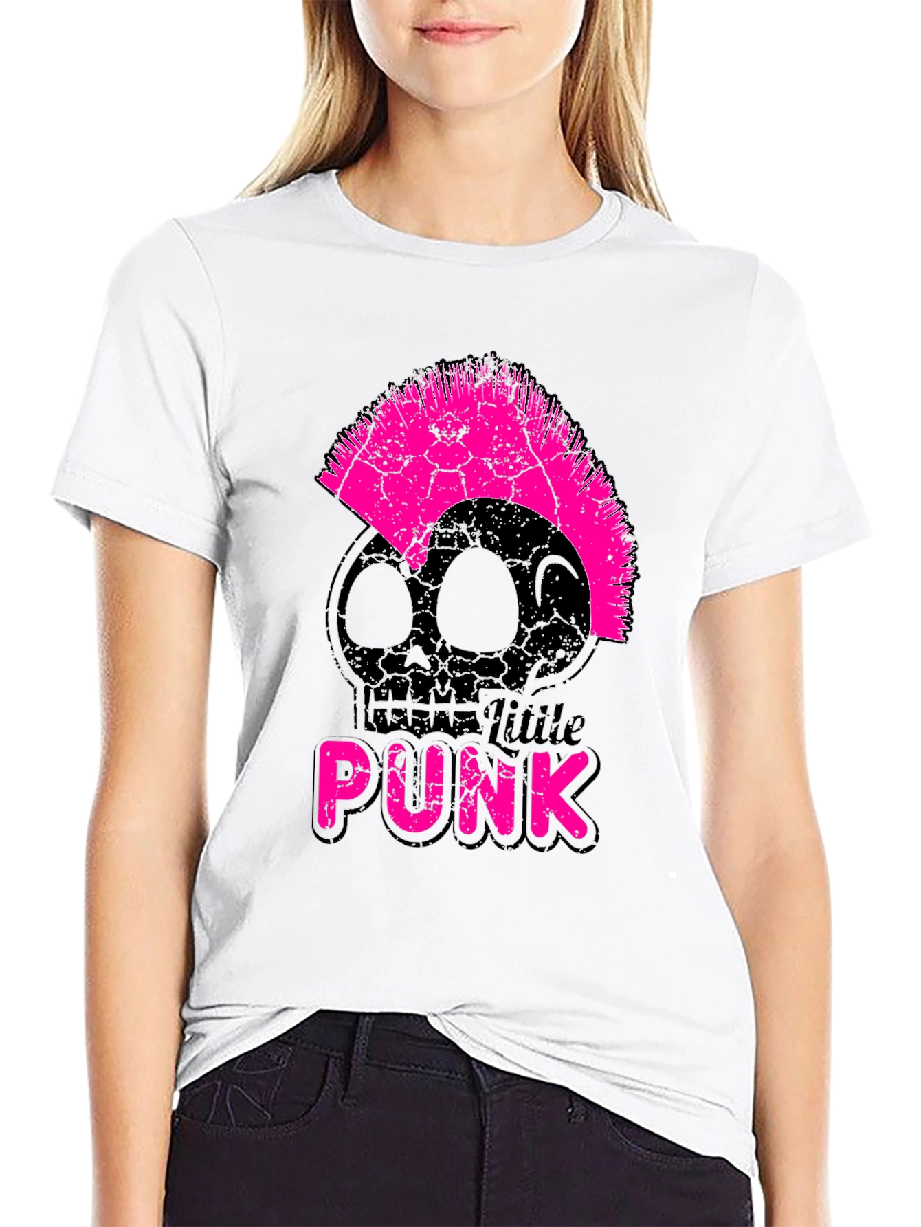 Black Little Punk Skull T-Shirt view 9