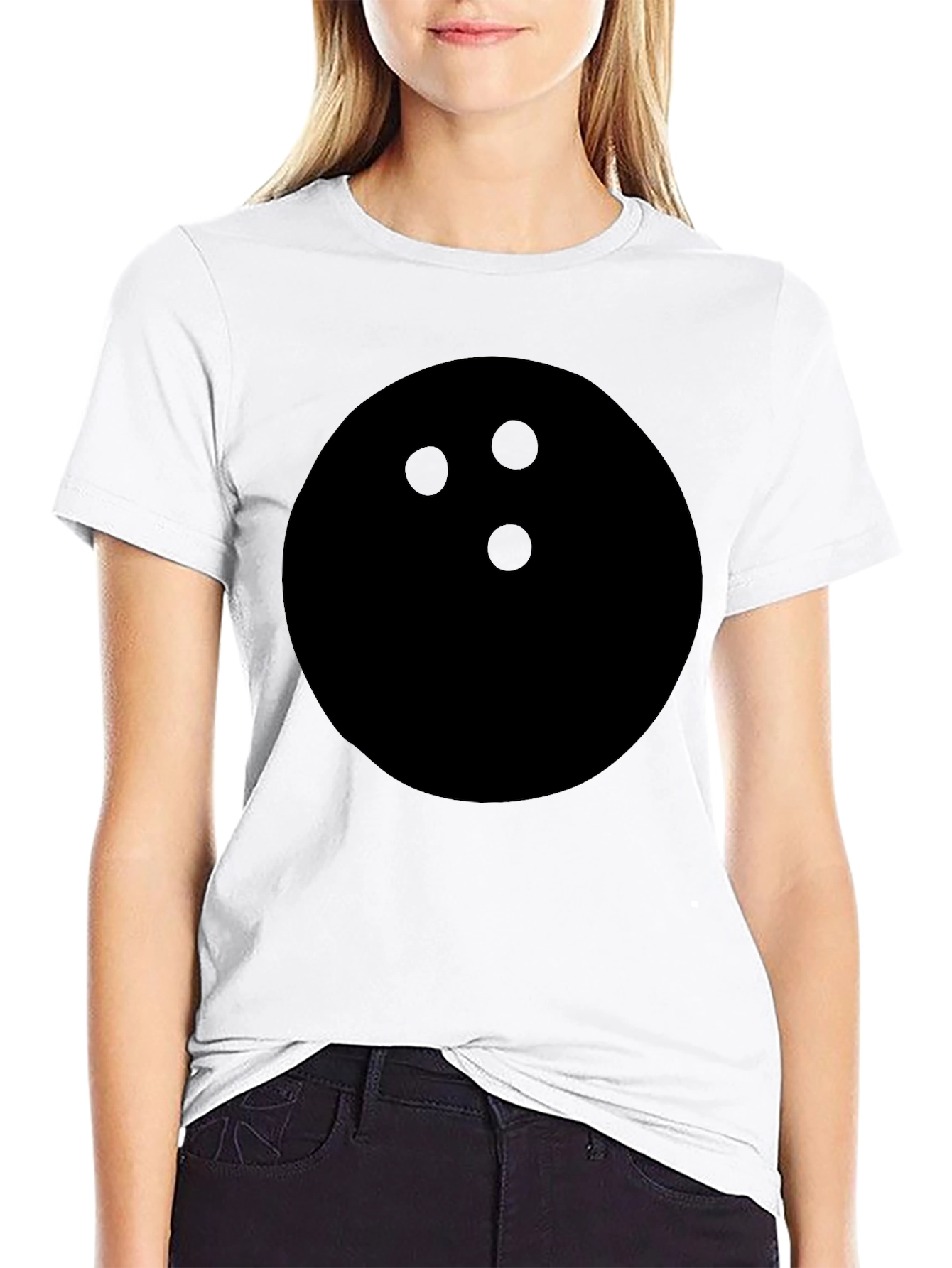 Black Bowling Ball Graphic Tee - Casual Black T-Shirt view 9