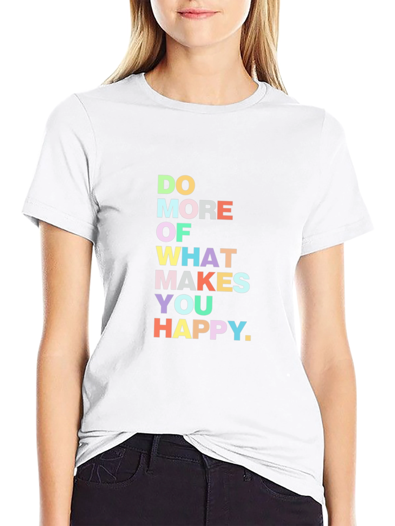 Black Motivational Black T-Shirt: Do More of What Makes You Happy view 9