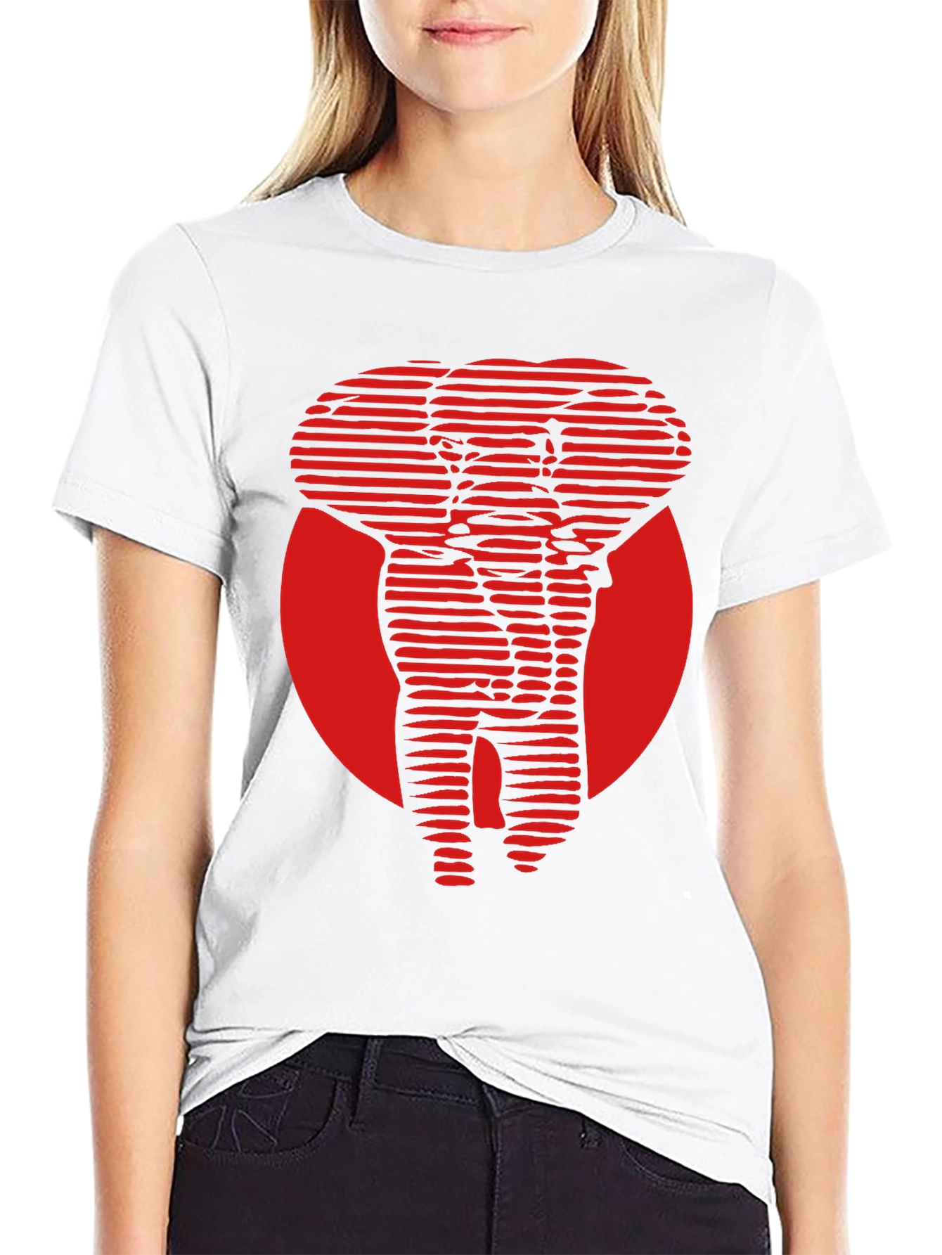 Black Red Elephant Graphic Tee - Cool Stylish Design view 9