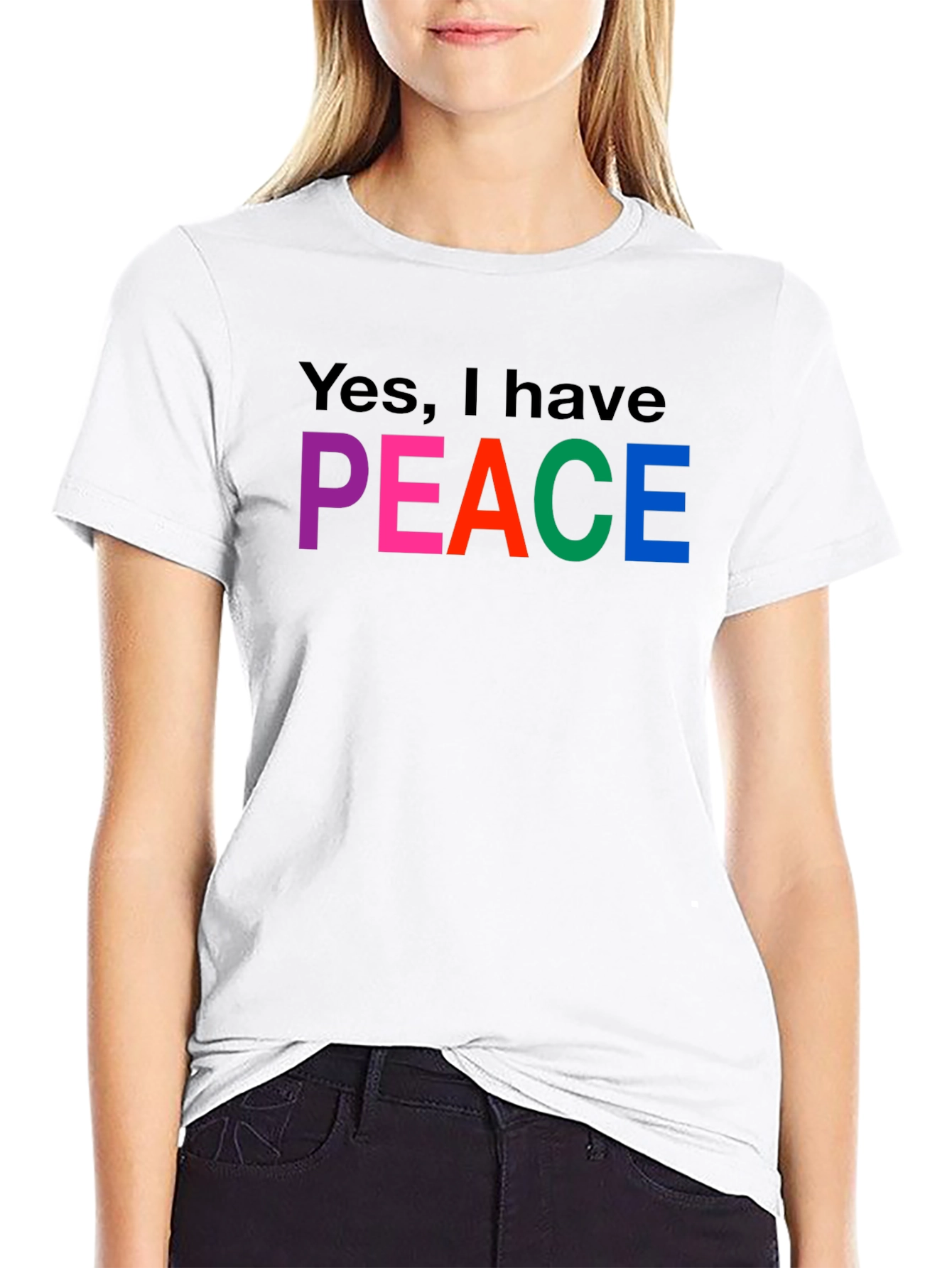 Black Peace T-Shirt - Colorful Graphic Tee view 9