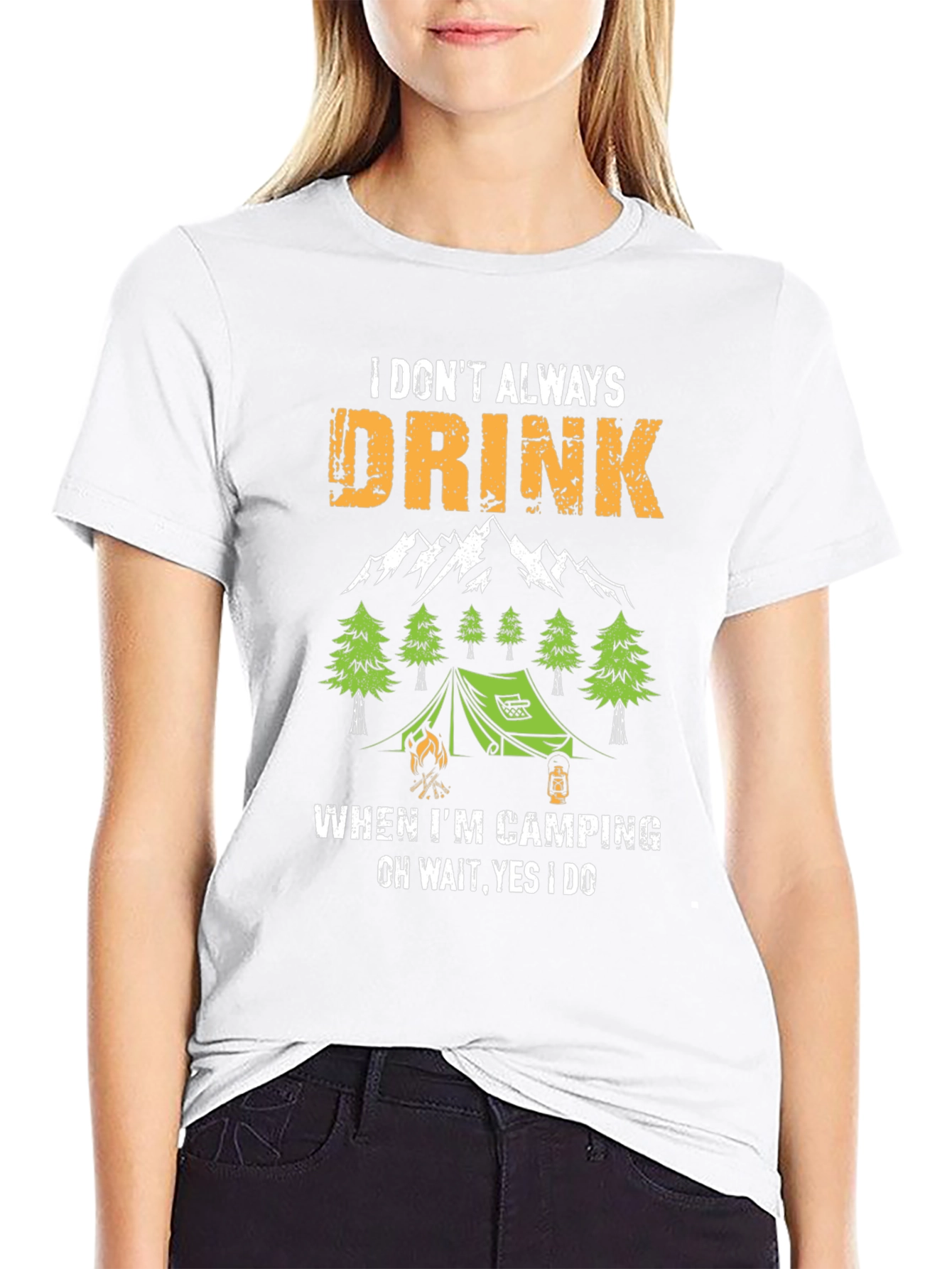 Black Funny Camping & Drinking T-Shirt view 9