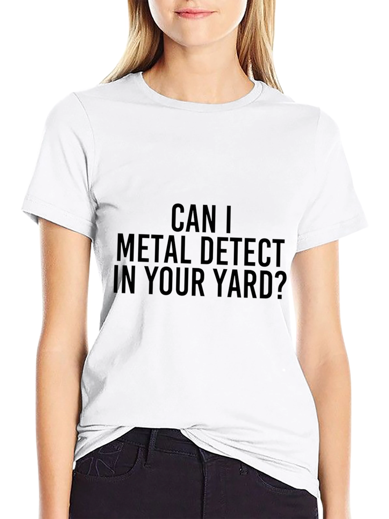 Black Metal Detecting Black T-Shirt - Yard Search Permission Tee view 9