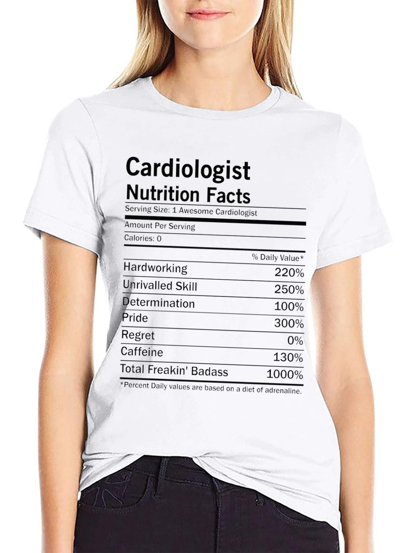 Black Cardiologist Nutrition Facts T-Shirt view 9