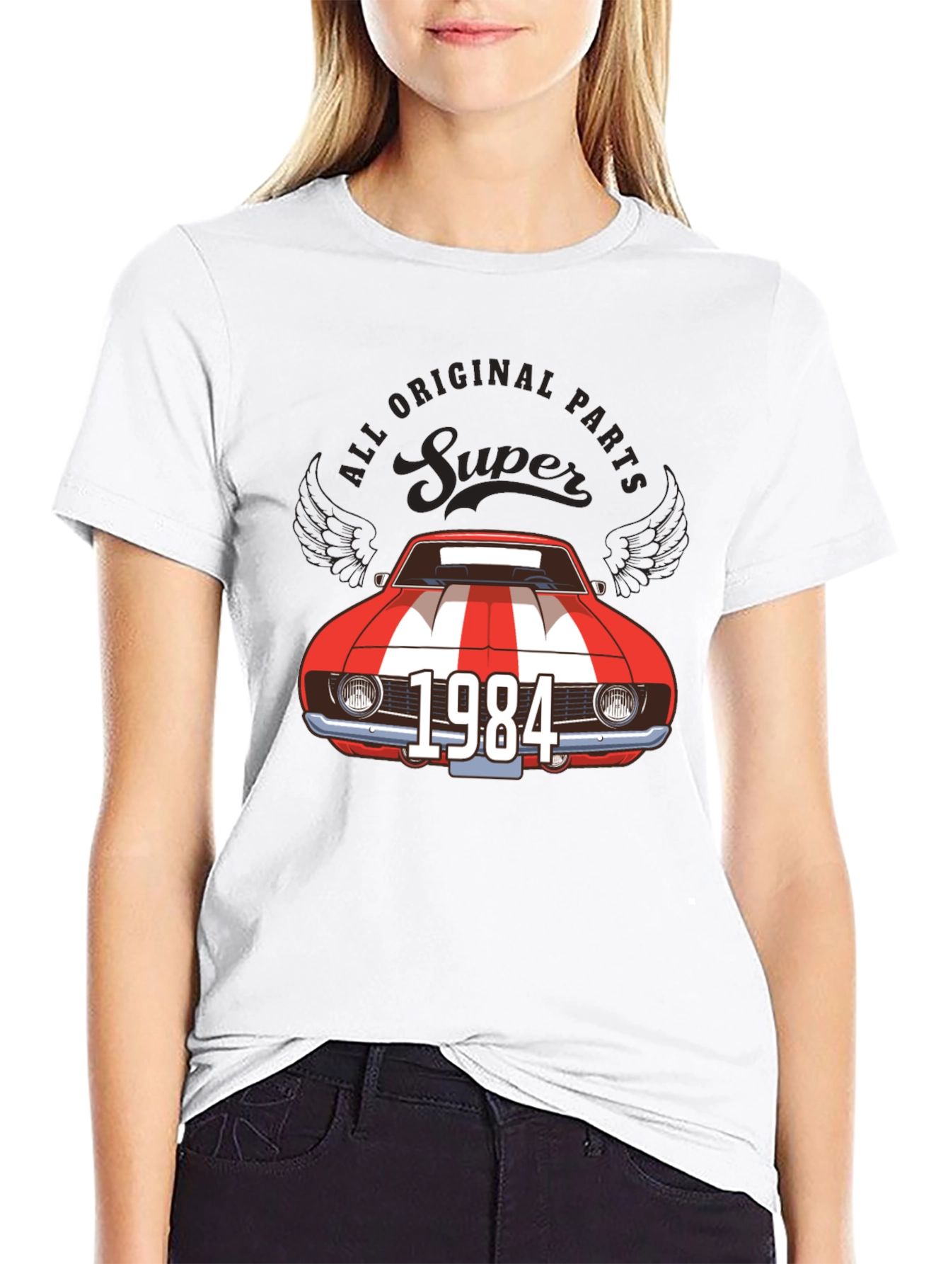 Black Super 1984 Car Graphic Tee view 9