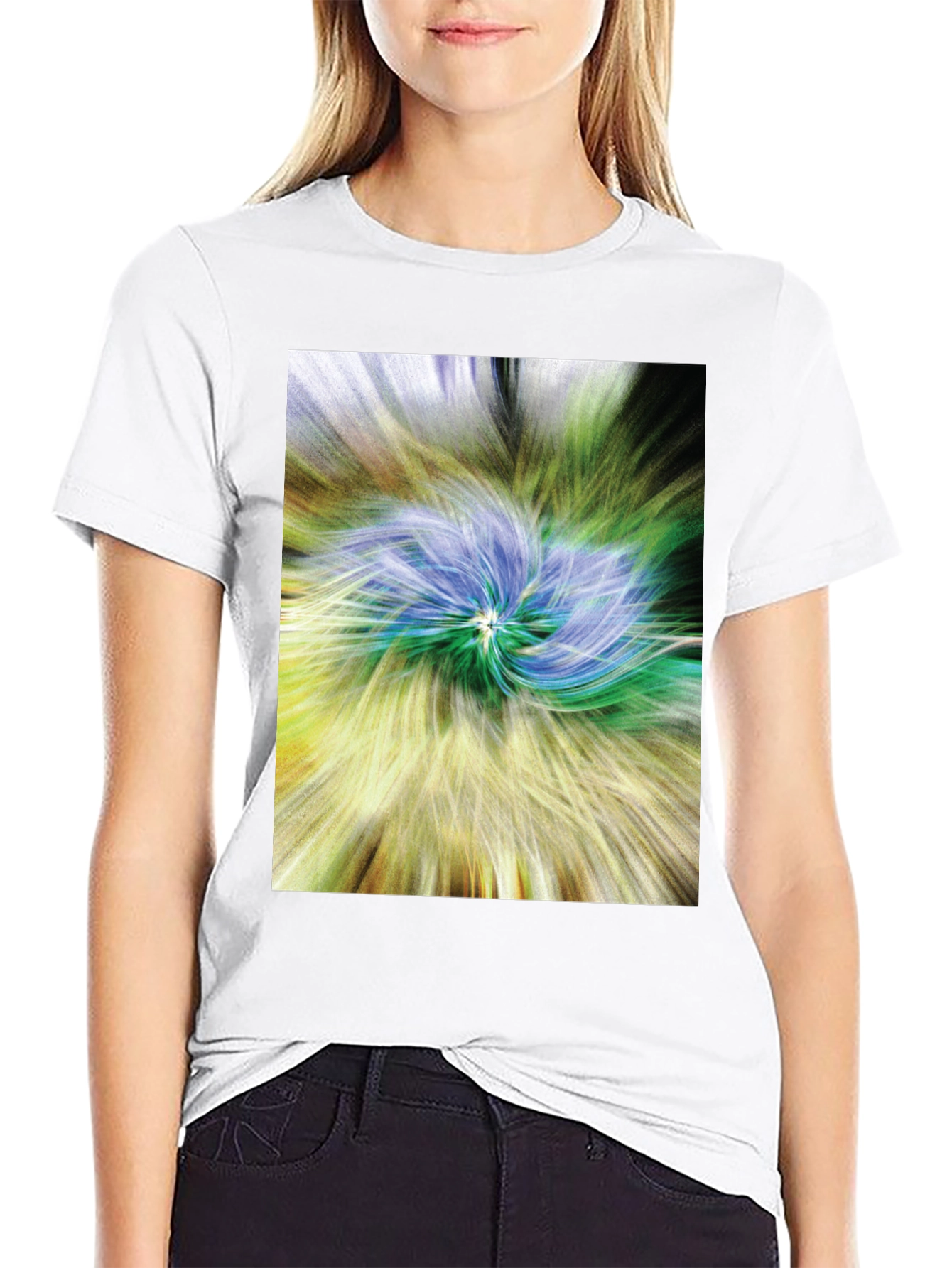 Black Abstract Swirl Graphic Tee - Black view 9