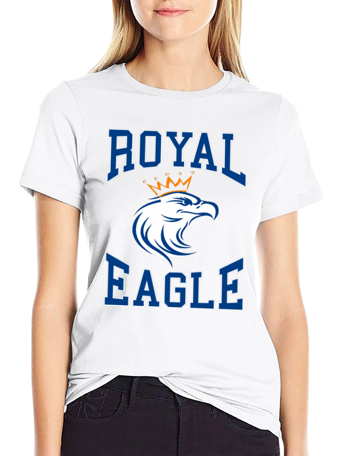 Royal Eagle Graphic Tee - Black Cotton Blend - 9
