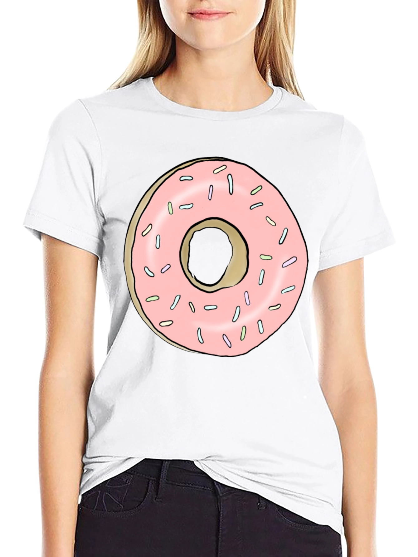 Black Donut Graphic Black T-Shirt view 9
