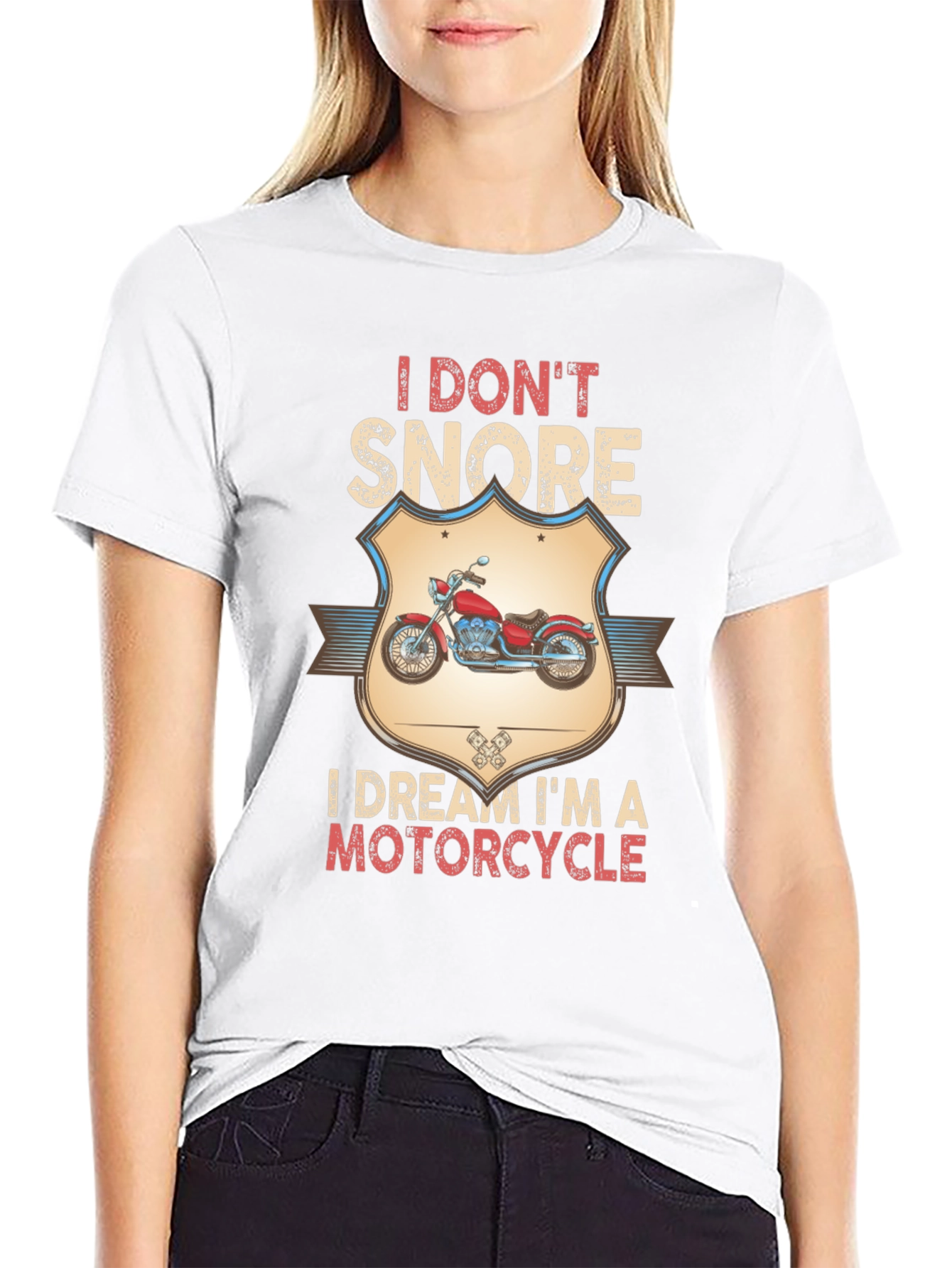 Black I Don't Snore Motorcycle T-Shirt view 9