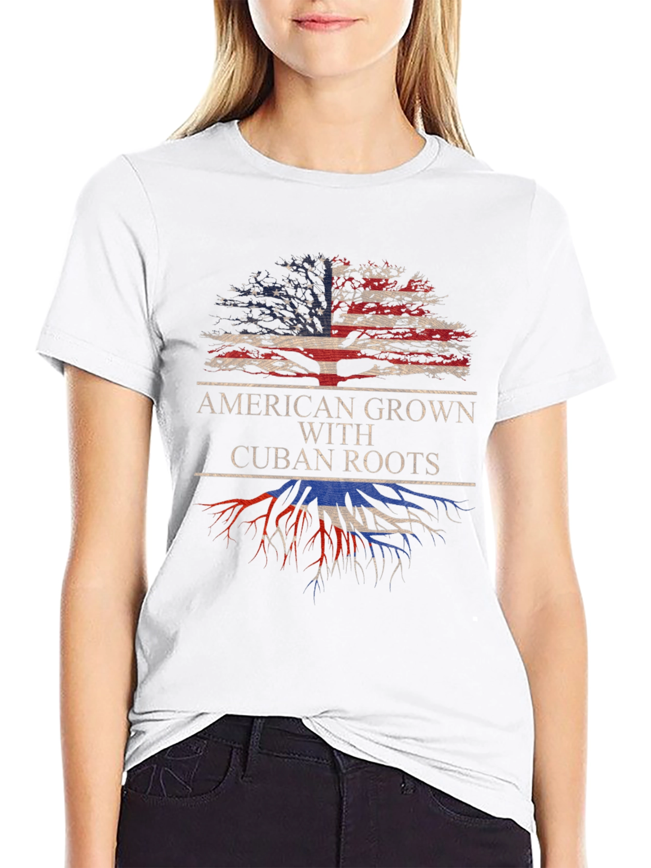 Black American Grown with Cuban Roots T-Shirt view 9
